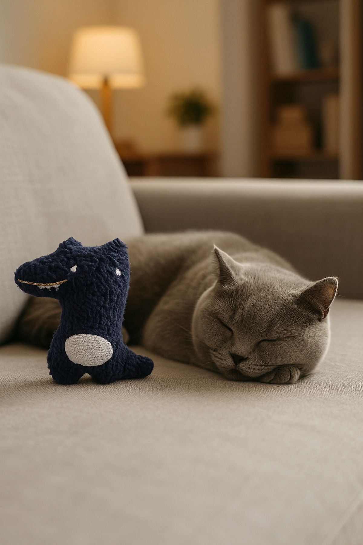 Lazy Paws-Cat Toy Interactive with Catnip and Bell, Stress Reducing, Relaxing Playmate - Green Plush 4