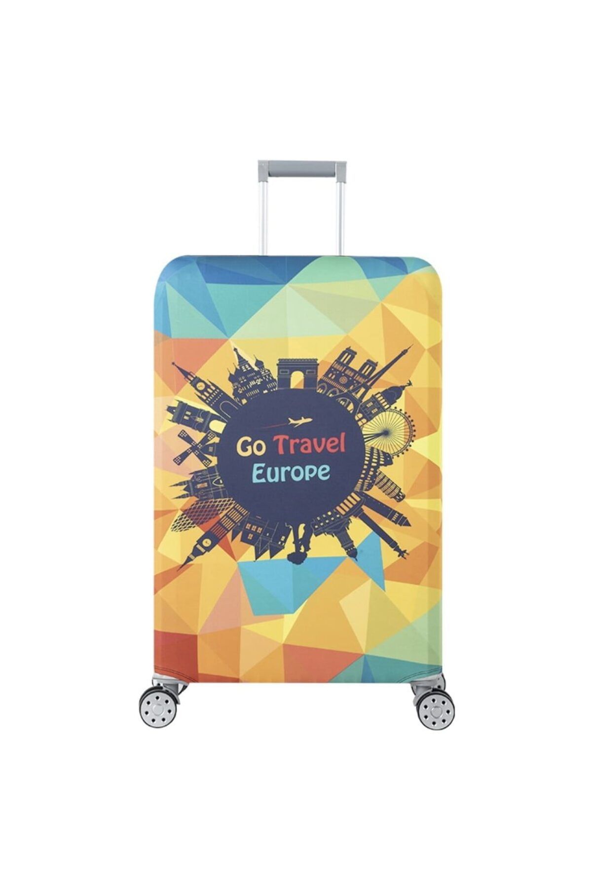 Quasar & Co.-Trolley protective cover, Europe model, elastic, with velcro closure, polyester, size M, orange 1