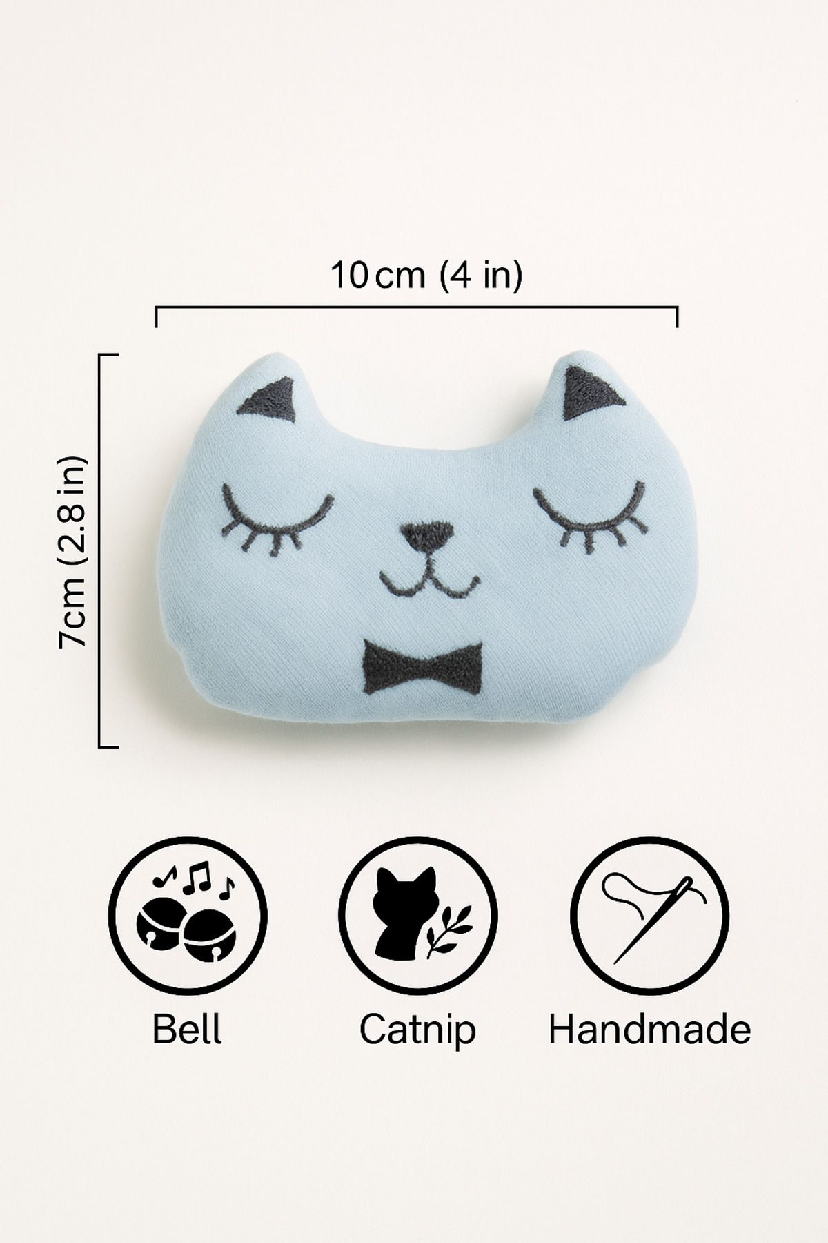 Lazy Paws-Cat Toy Interactive with Catnip and Bell, Stress Reliever, Relaxing Playmate - Blue Plush Cat 2