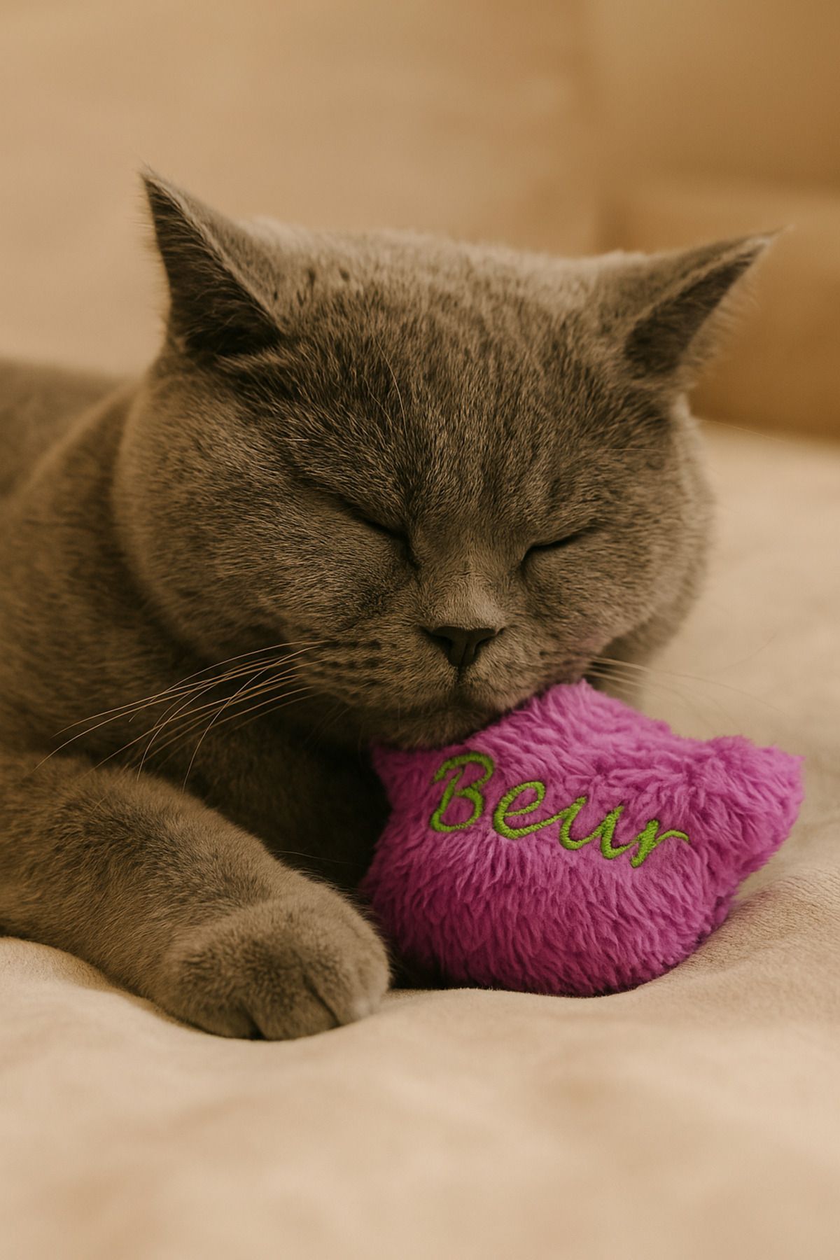 Lazy Paws-Cat Toy Interactive with Catnip and Bell, Stress Reducing, Relaxing Playmate - Purple Plush 5