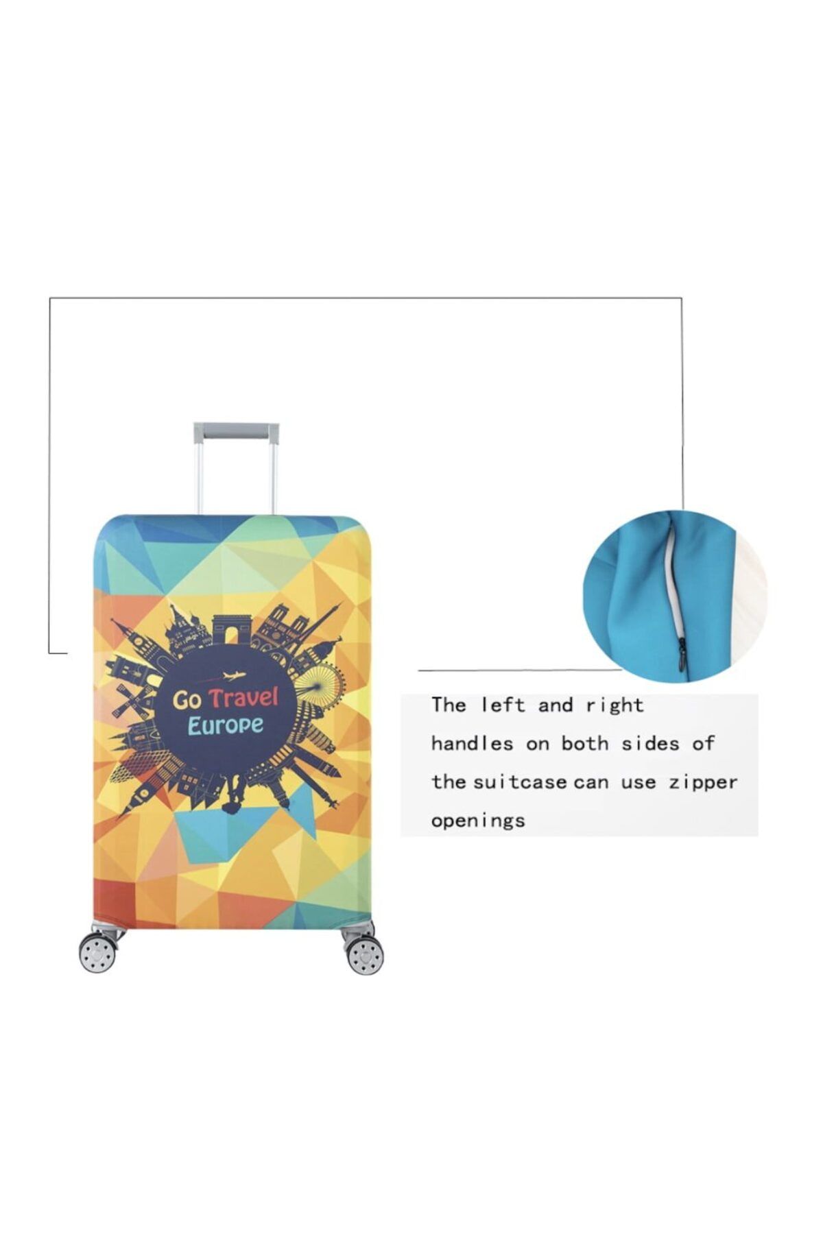 Quasar & Co.-Trolley protective cover, Europe model, elastic, with velcro closure, polyester, size M, orange 5