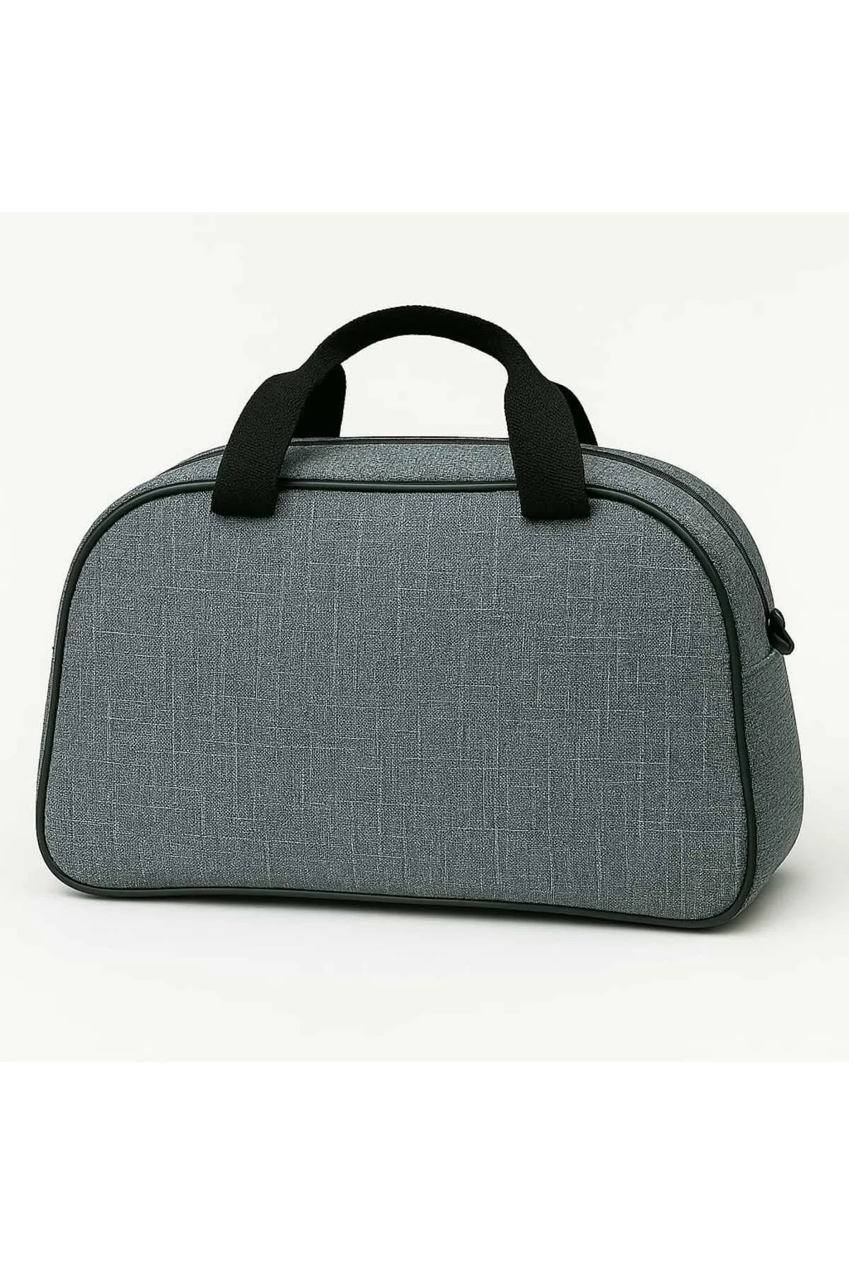 Öntan Çanta  El Ve Omuz Askılı Unisex Seyahat Çantası EL Valizi Küçük Boy Gri Spor Çantası - Görsel 2