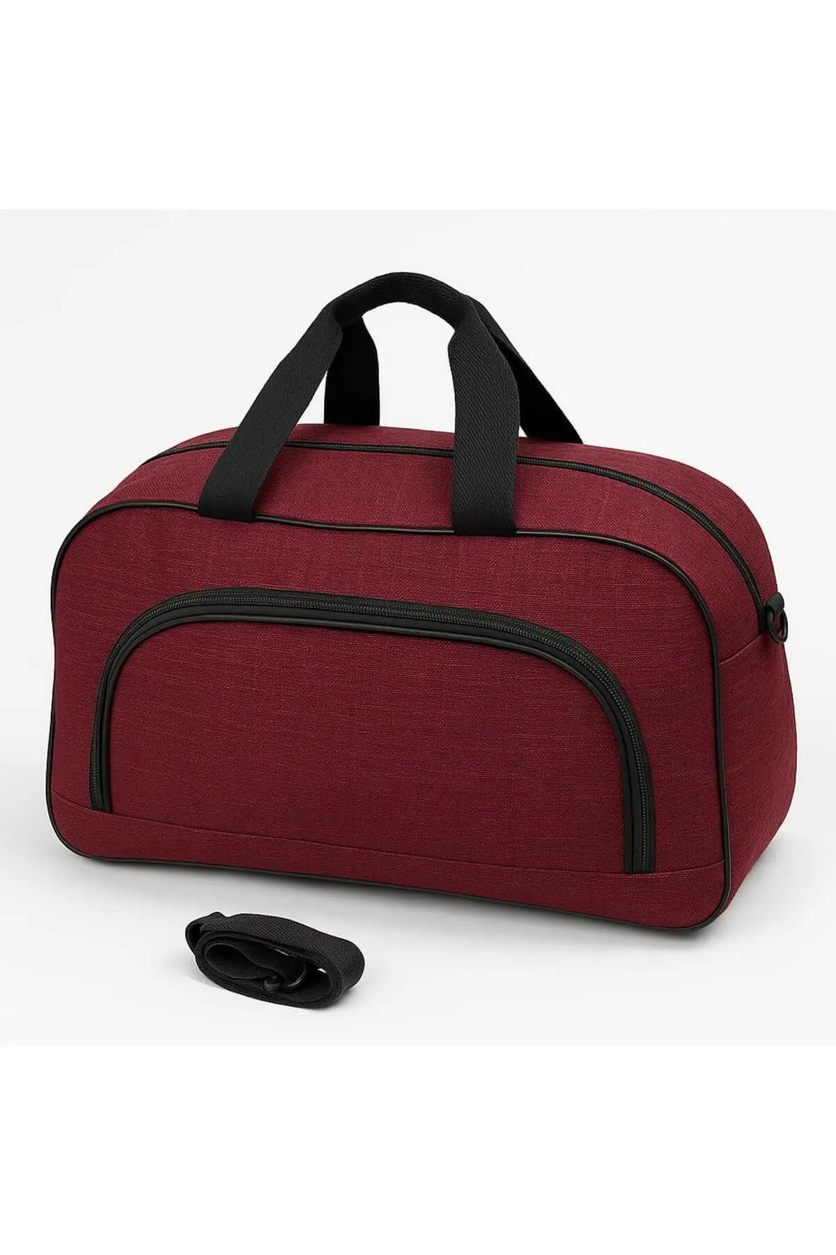 Öntan Çanta  El Ve Omuz Askılı Unisex Seyahat Çantası Spor Çantası Orta Boy Bordo El Valizi