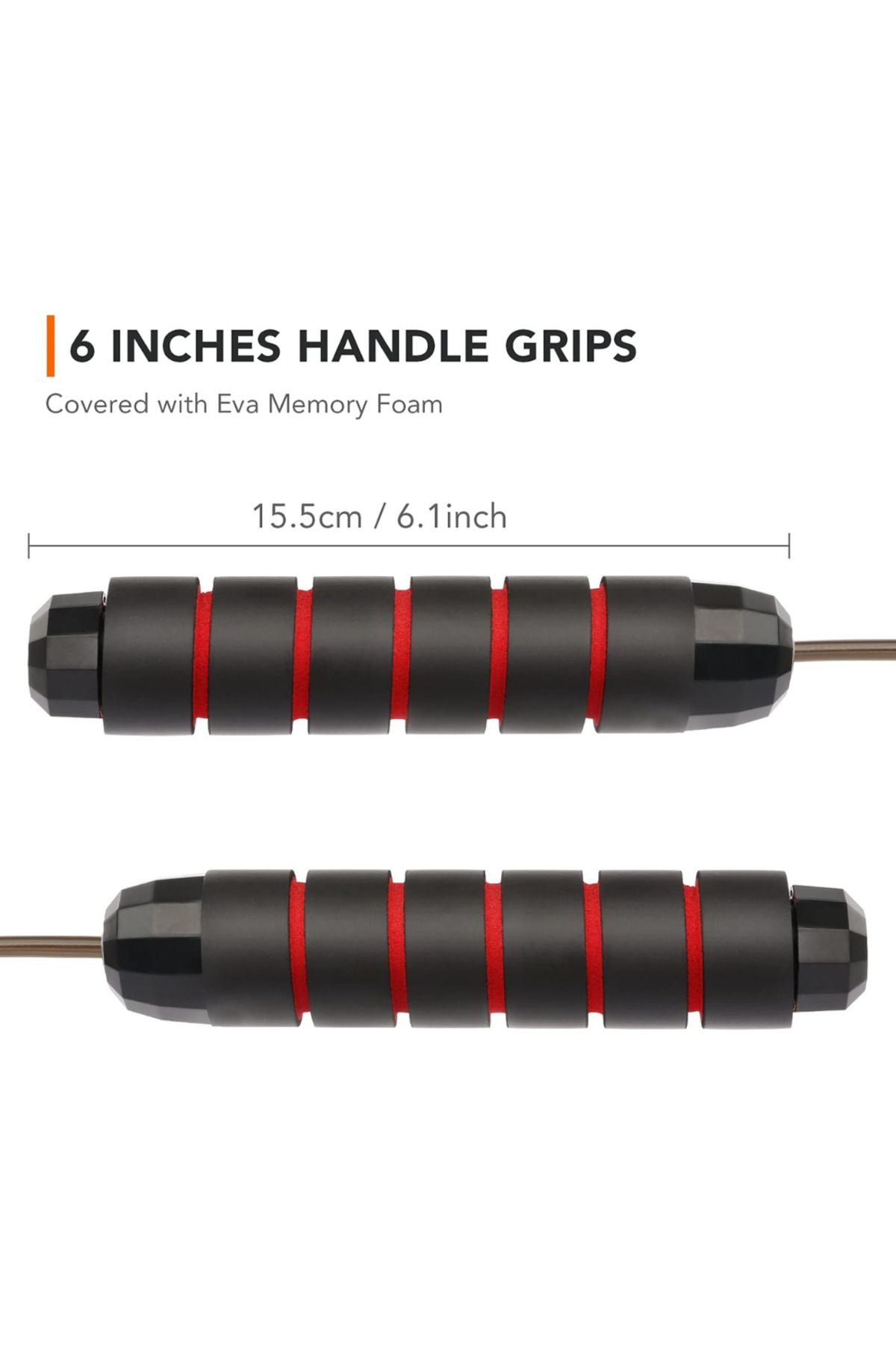 OEM-Skipping rope, jump rope, memory foam handles, adjustable length, Black/Red 5