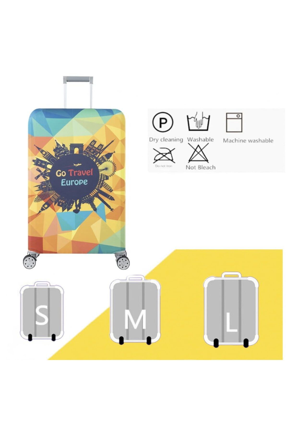 Quasar & Co.-Trolley protective cover, Europe model, elastic, with velcro closure, polyester, size M, orange 4