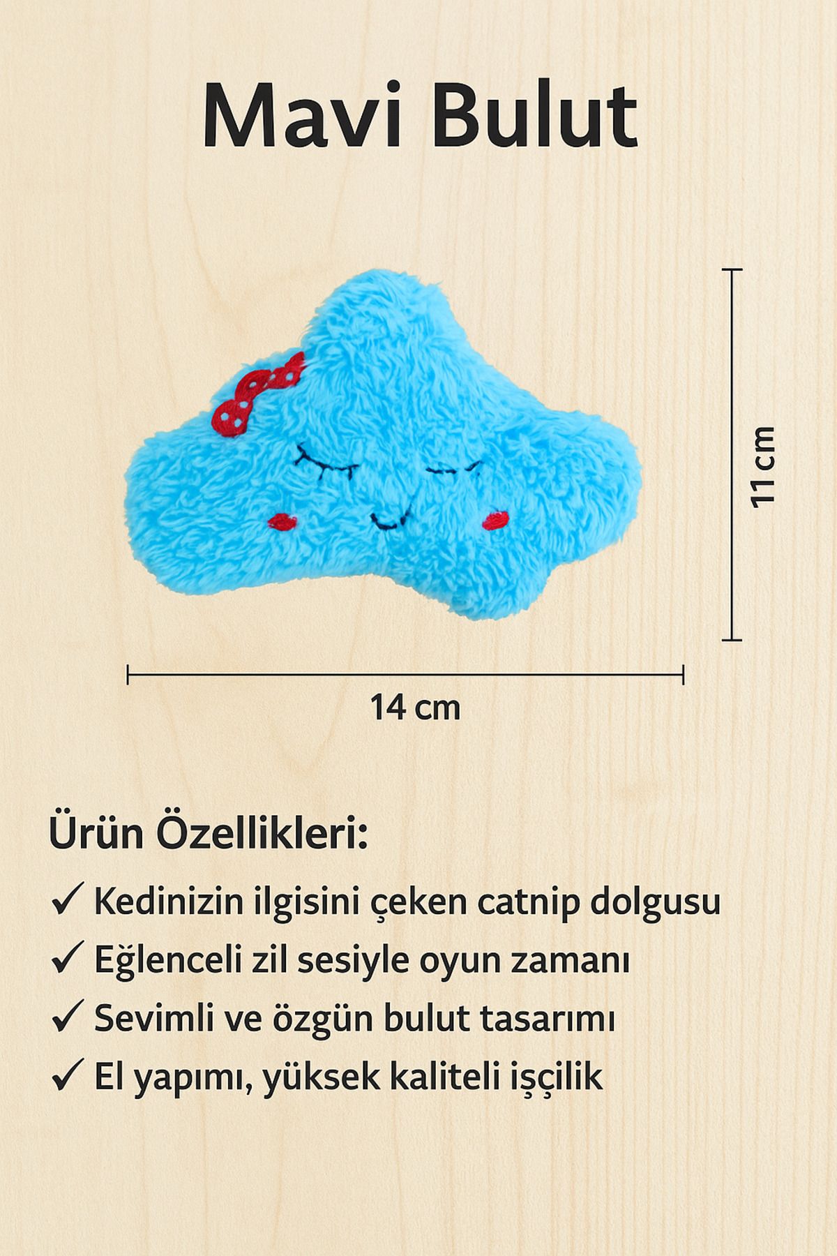 Lazy Paws-Cat Toycatnip and Bell Interactive,Stress Reliever, Relaxing Playmate - Blue Cloud 2
