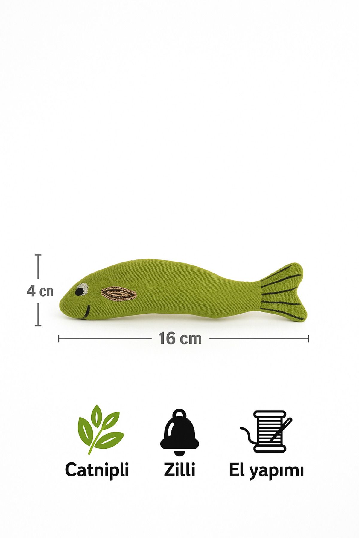 Lazy Paws-Cat Toy Interactive with Catnip and Bell, Stress Reliever, Relaxing Playmate - Green Fish 2