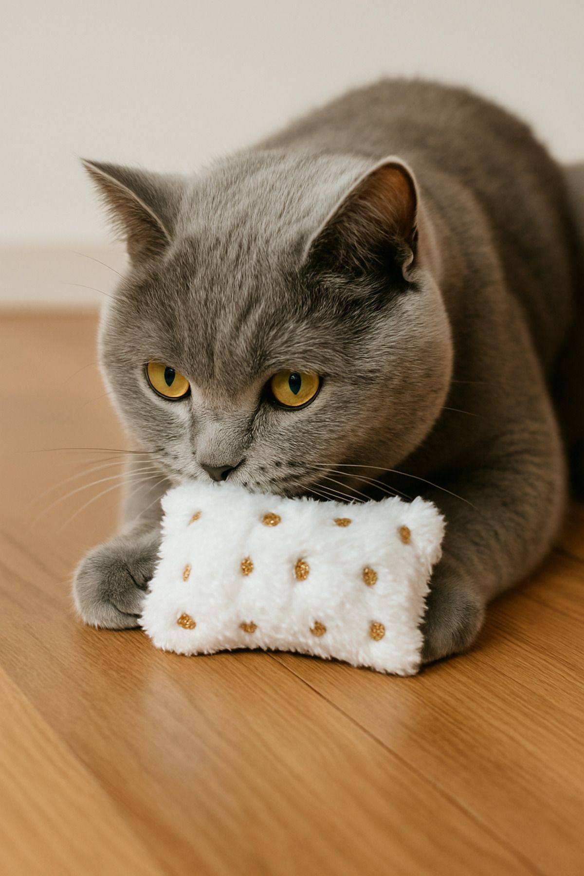Lazy Paws-Cat Toy Interactive with Catnip and Bell, Stress Reliever, Relaxing Playmate - Spotted 4
