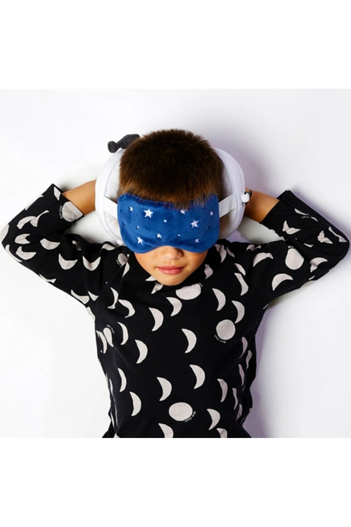 Relaxeazzz Çocuk Seyahat Yastığı ve Göz Maskesi-Space Cadet