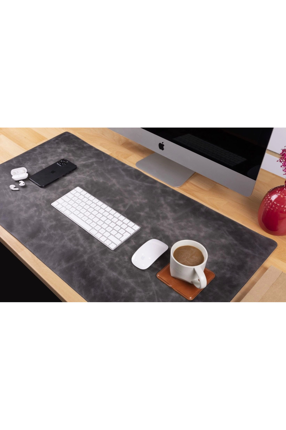 Ronanna Deri Masa Matı 91*48cm VS4EF Gri