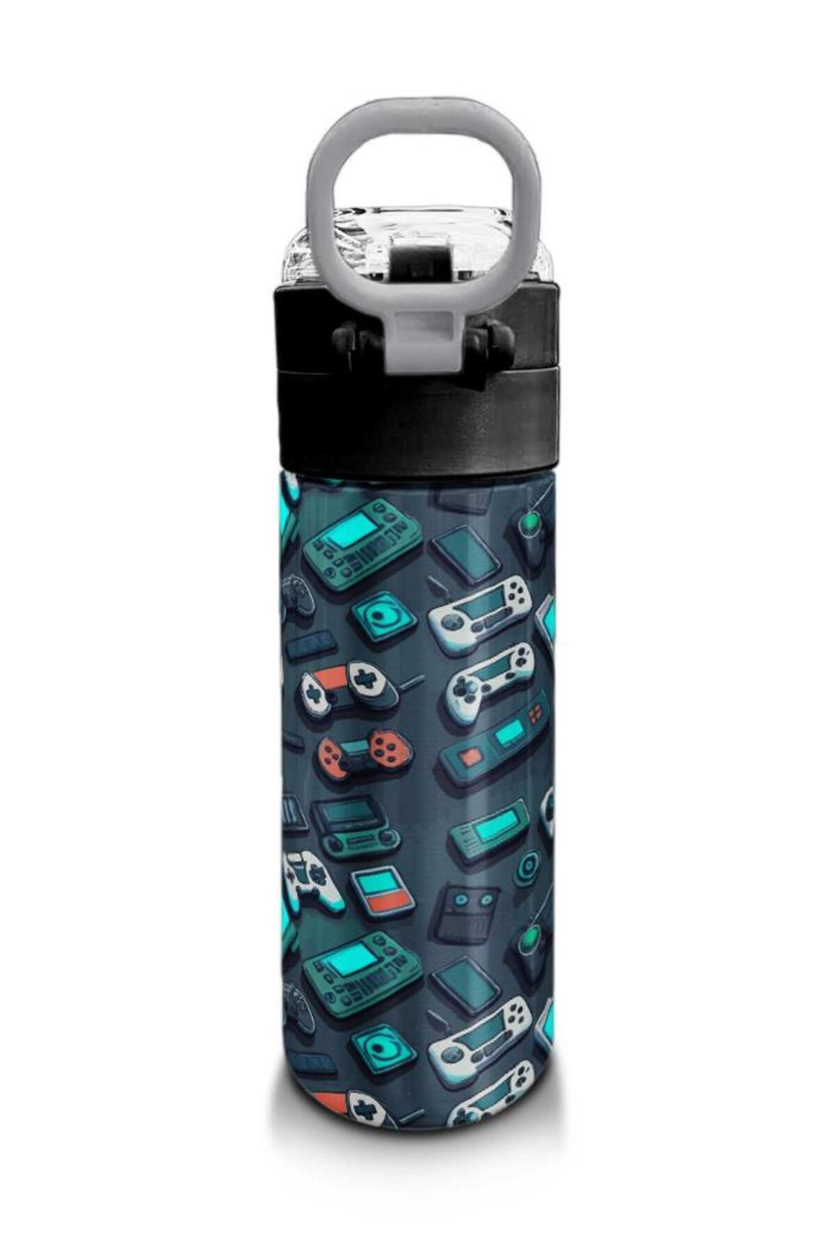 Kids Nefti Gamer Desenli Pipetli ve Direkt İçim Çelik Termos 500 ml 31861