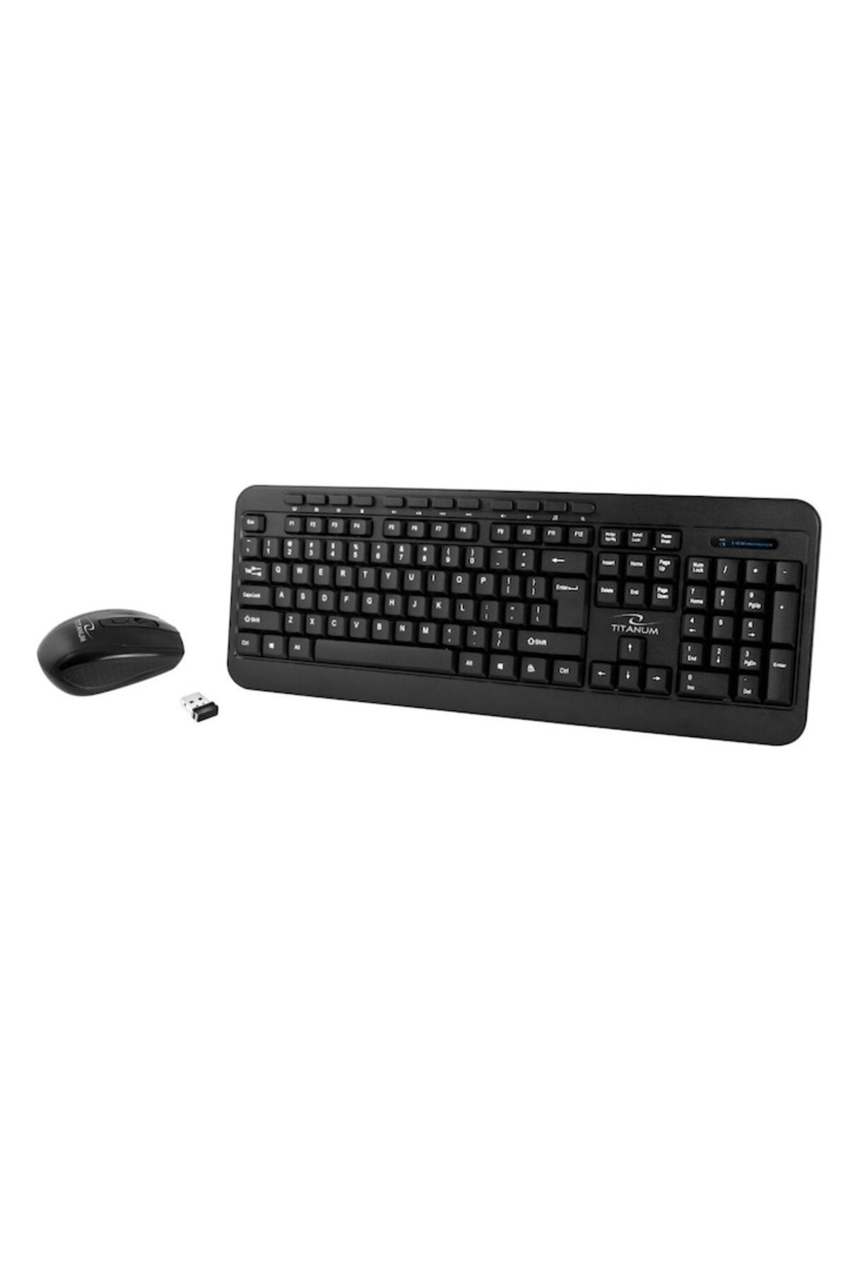 Titanium-Wireless multimedia keyboard and mouse kit, 2.4 GHz, 1600 DPI, 3 buttons and scroll, Black, TCL-BBL3 3
