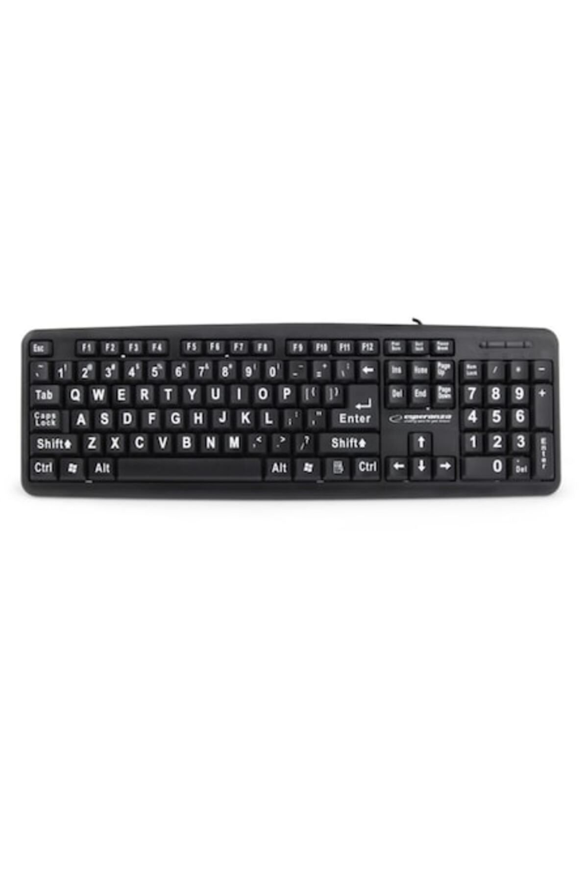 Bibilel-Standard Keyboard with Large Letters and Symbols, USB Interface, 1.45 m, Black, TCL-BBL4527 1