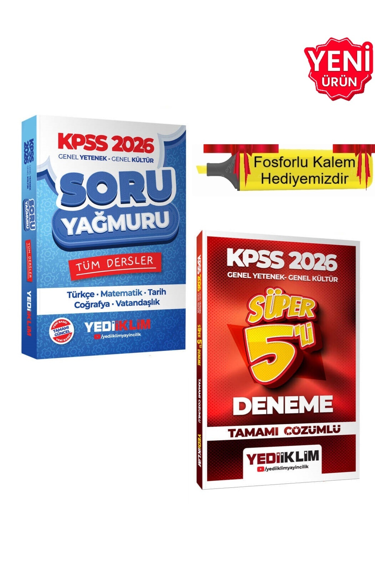 Yediiklim Yayınları 2026 - KPSS GY- GK Lisans Tüm Dersler Soru