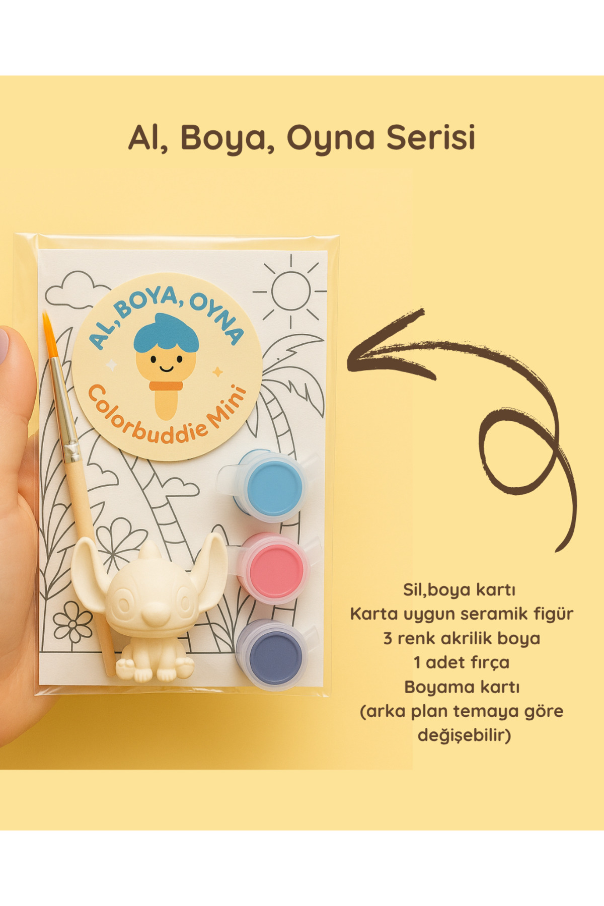 مجموعه نقاشی سرامیکی مینی پینت، پینت، پلی استیچ – ست فعالیت کودکان ۶ رنگ