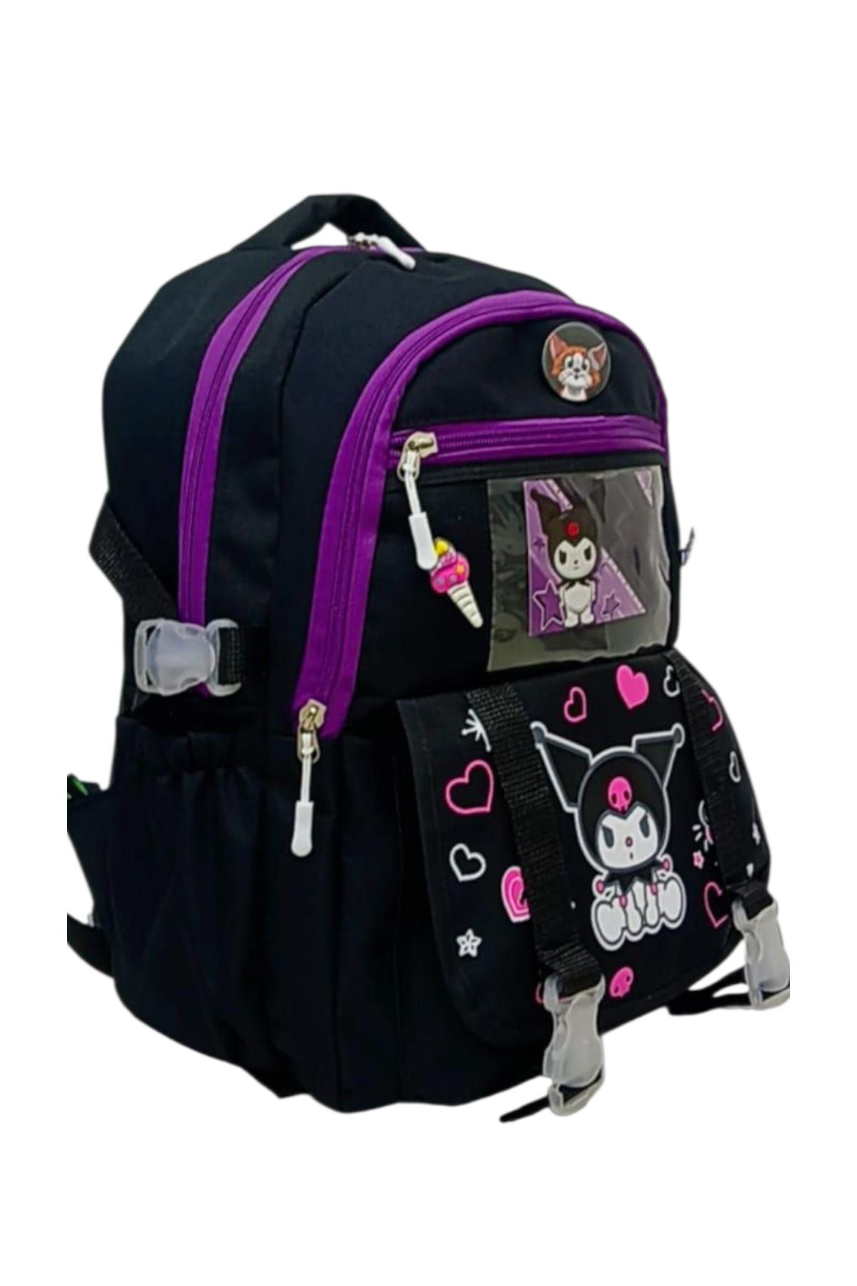 ROWAN ÇANTA-First School Bag Character Patterned Accessory Korean Style Black Primary School Backpack 4