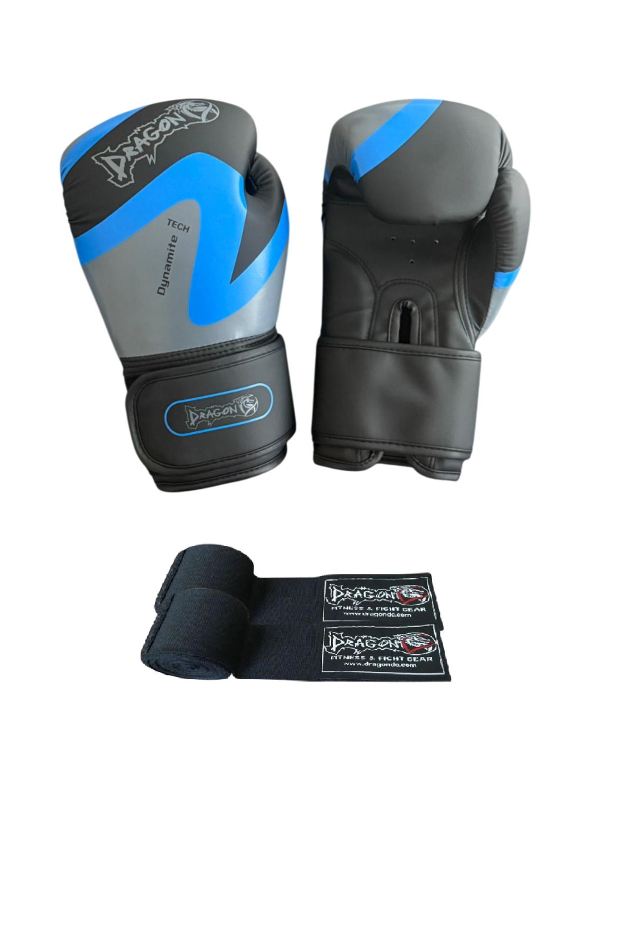 Dragondo-Dynamite Kick Boxing Gloves and Black Bandage Set of 2 Professional Protection for Training and Sparring 1
