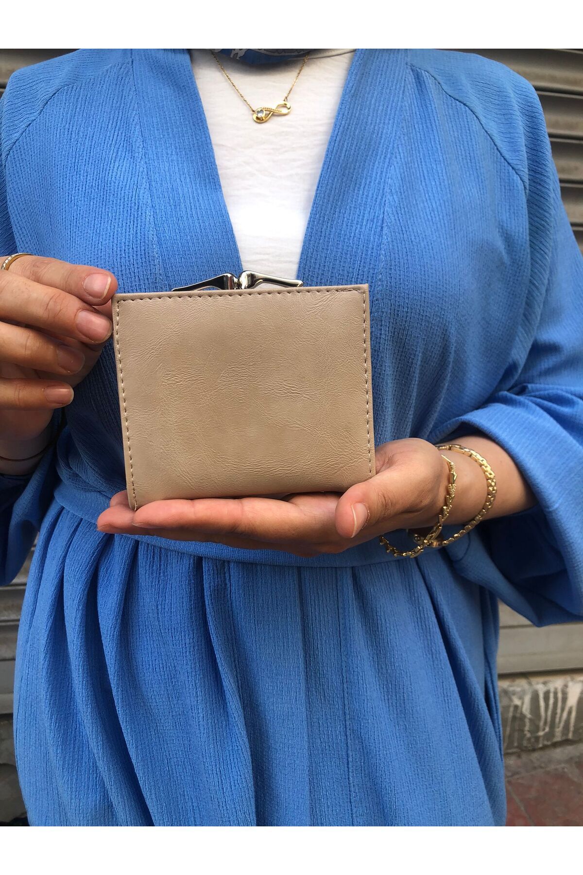H&D COLLECTİON-Very Stylish Lock Detailed Small Size Wallet with Coin Compartment 8056 4