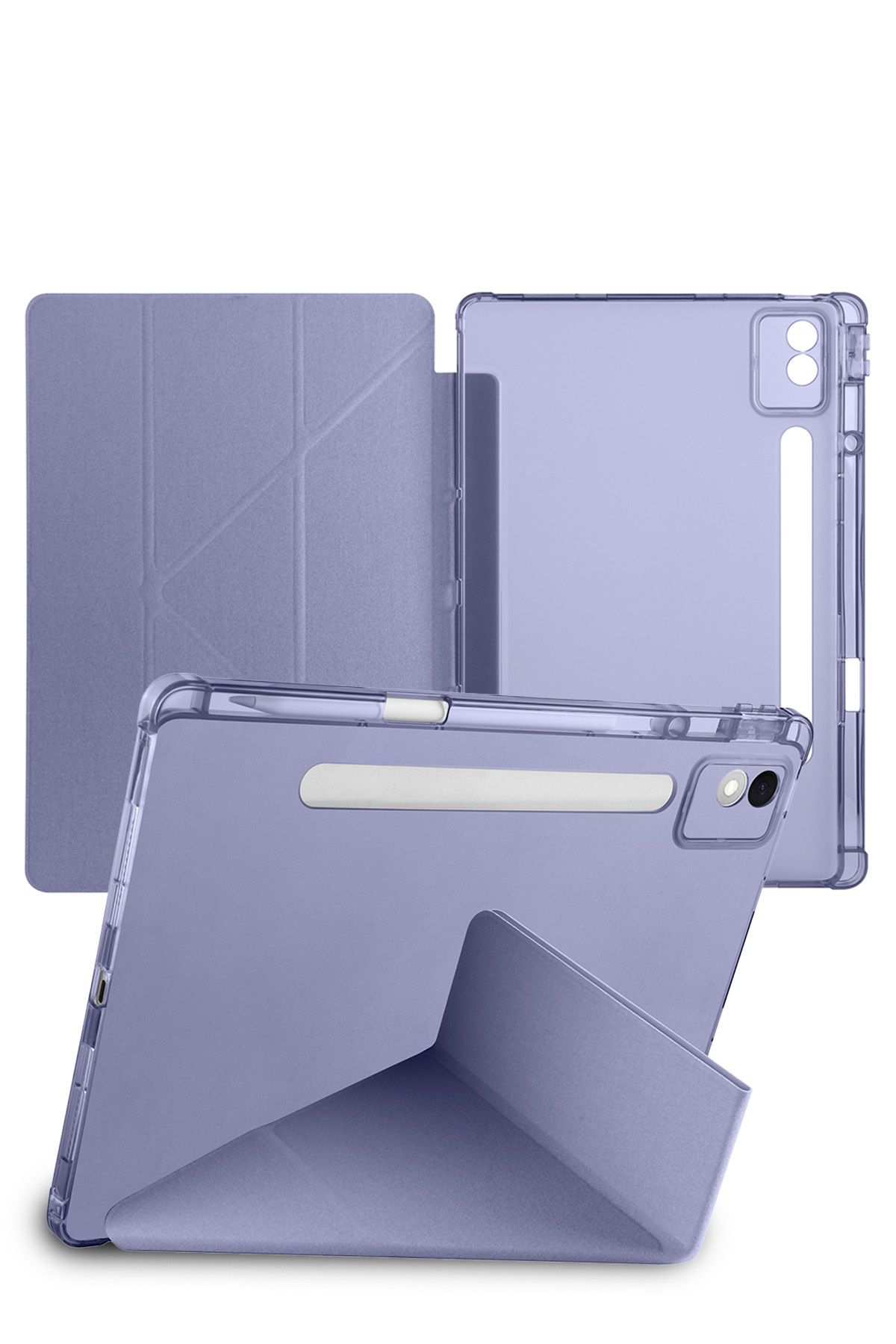 Nezih Case-Lenovo Idea Tab Pro 12.7” Tb373Fu Compatible Tri Folding Smart Case with Pen Compartment and Sleep Mode 3