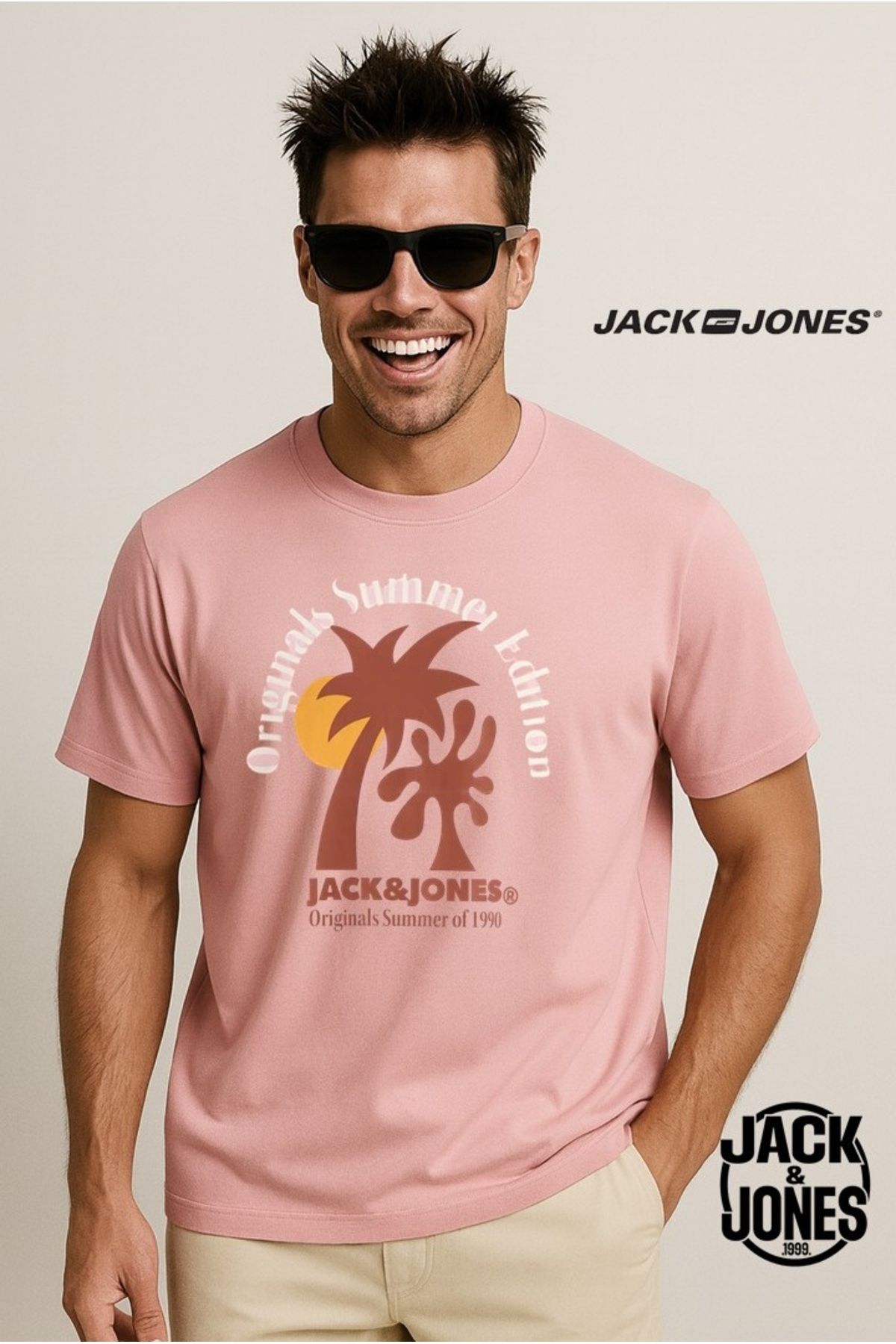 Jack & Jones-Ανδρικό μπλουζάκι με τυπωμένο λογότυπο J&J JJDOWN Ανδρικό μπλουζάκι Tickled Pink A0000 1