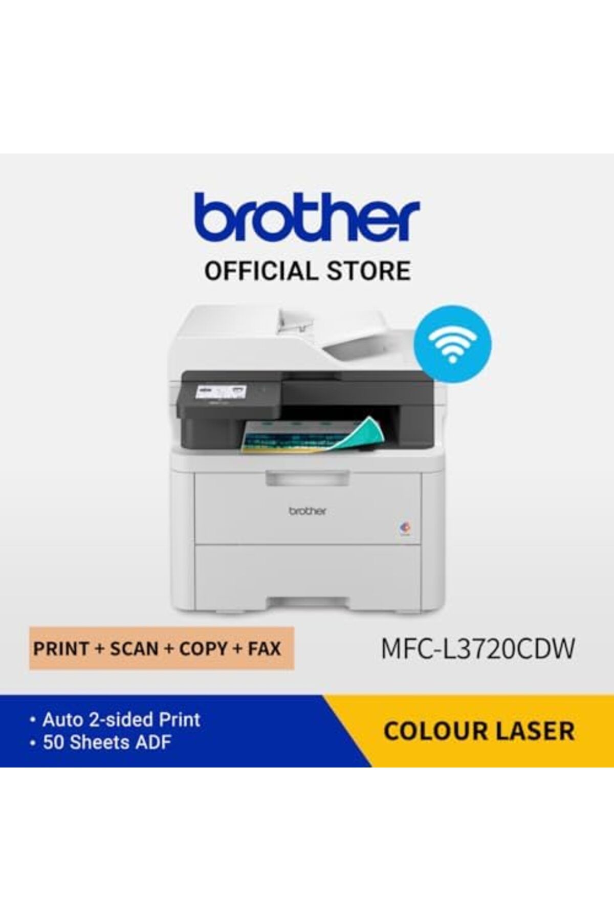 Brother-Wireless All in One Printer, MFC-L3720CDW, with Advanced LED Color Laser Print, ADF, Duplex 3
