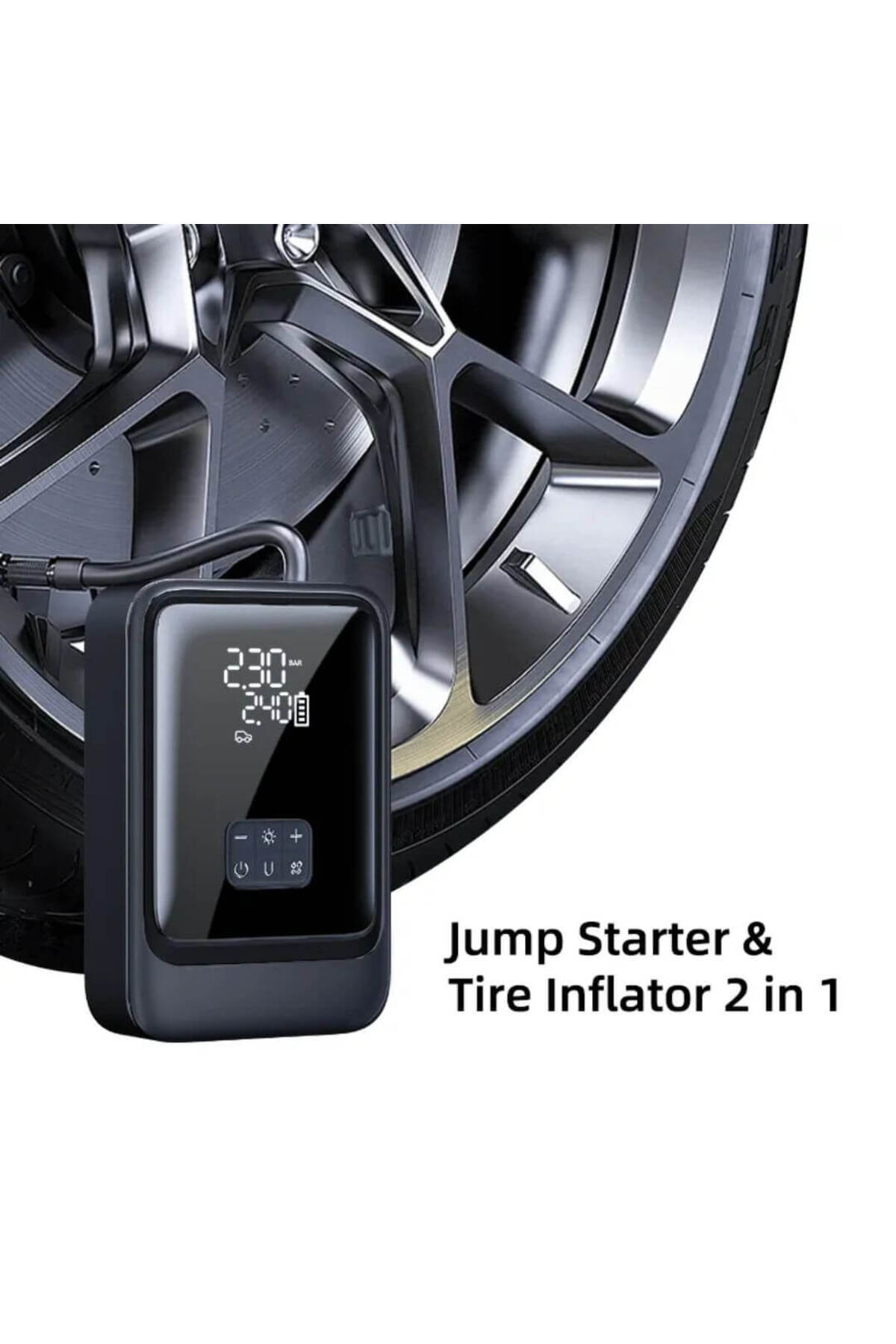 Generic-2 in 1 Portable Car Jump Starter & Tire Inflator S 03-L with Power Bank 4