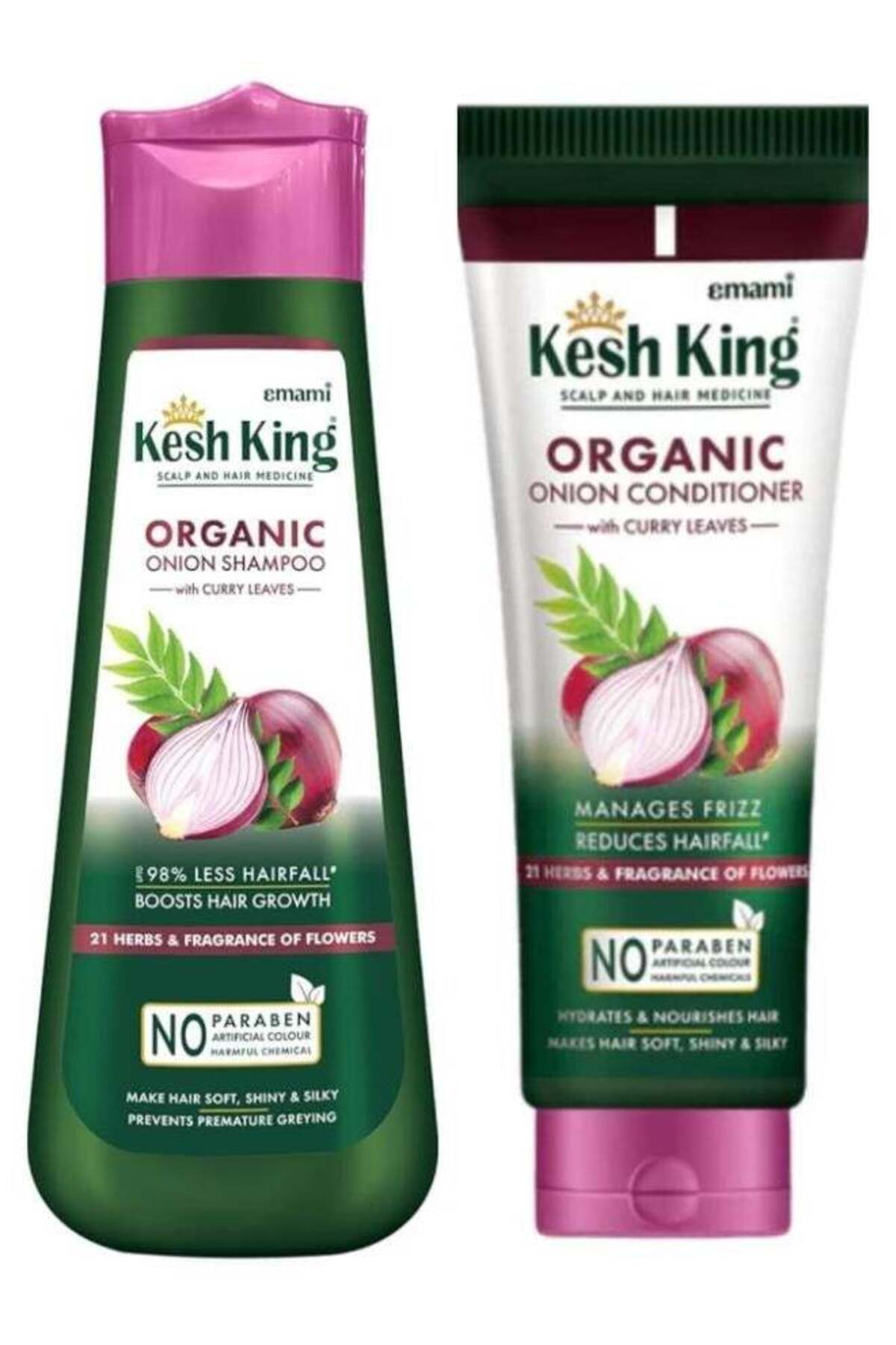 Emami-Set Two Pieces Kesh King Organic Onion Shampoo 300ml + Conditioner 200ml 1