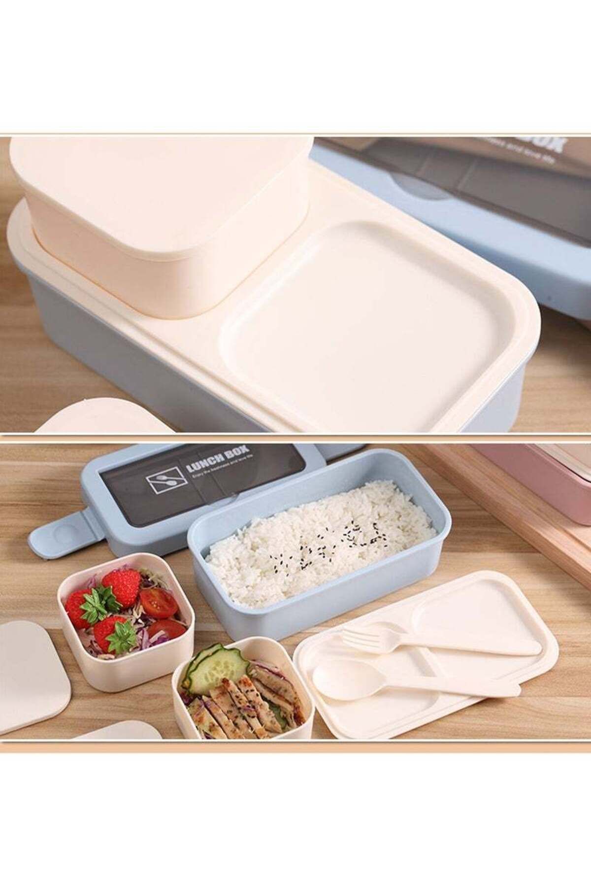 COOYA-3-In-1 Utensil Set,With Lunch Bag,Built-In Plastic Soup Cup，large-capacity,Safe Non-toxic 4