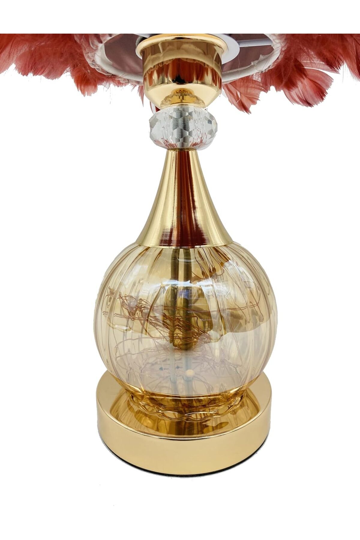 SUKILO-Modern Feather LED Bedside Lamp – Shade Dimmable Night Table Lamp -Soft Glow Dandelion Nigh 3