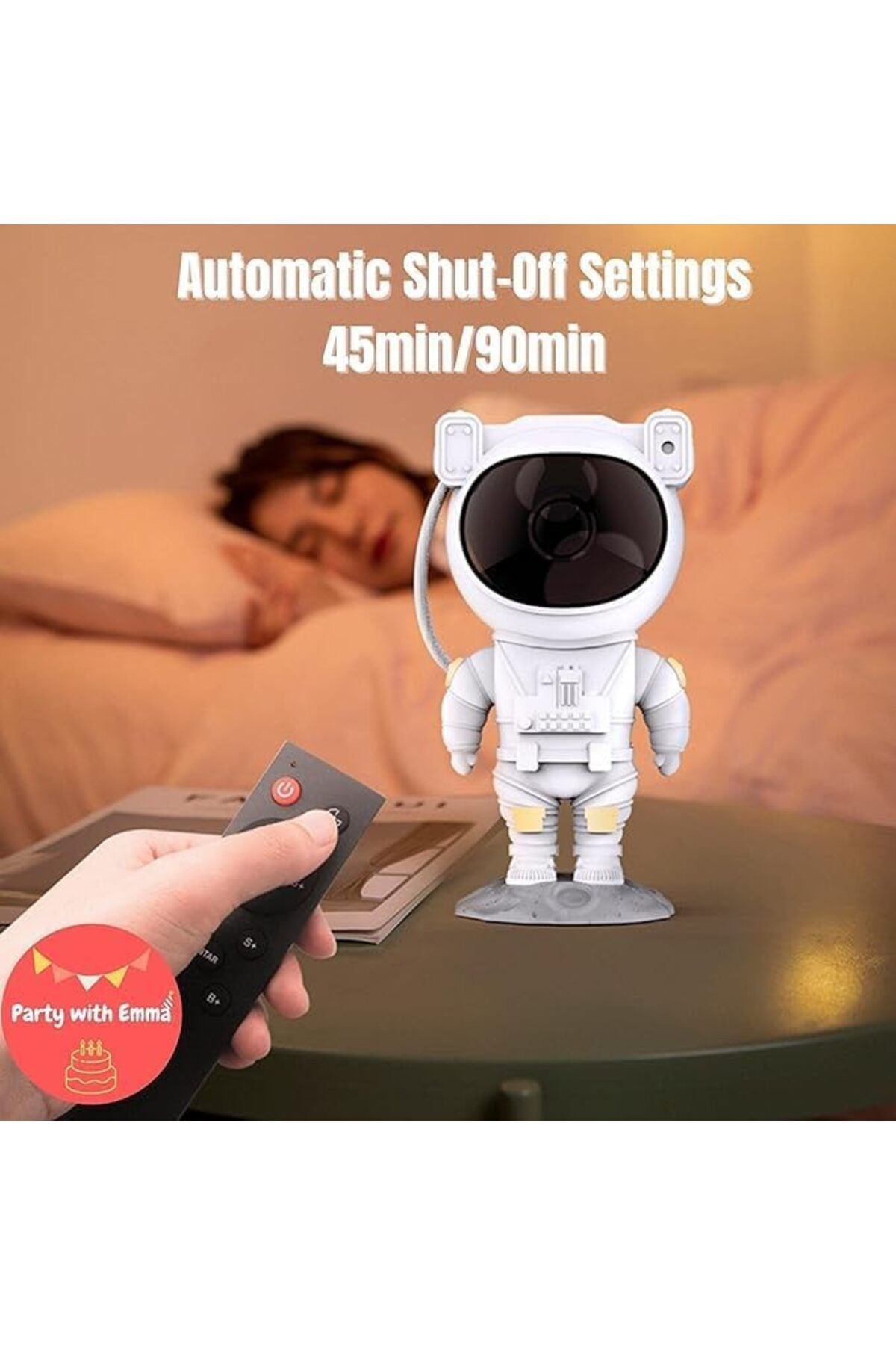 SUKILO-Projector Galaxy Night Light – Astronaut Space Buddy with Remote Control, Timer Function, 3 5