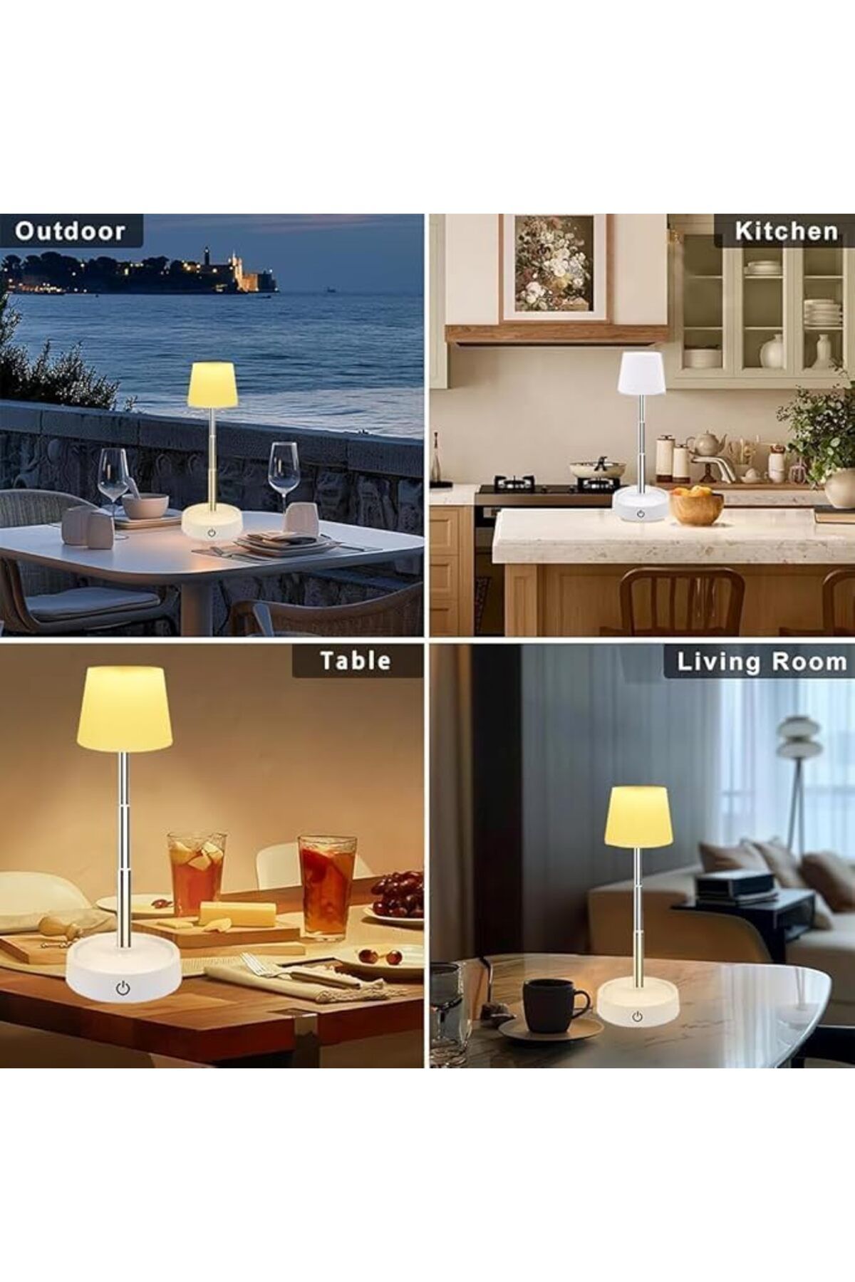 SUKILO-2-Piece Height Adjustable LED Desk Lamps – Dimmable, USB Rechargeable, Wireless Touch Table 2