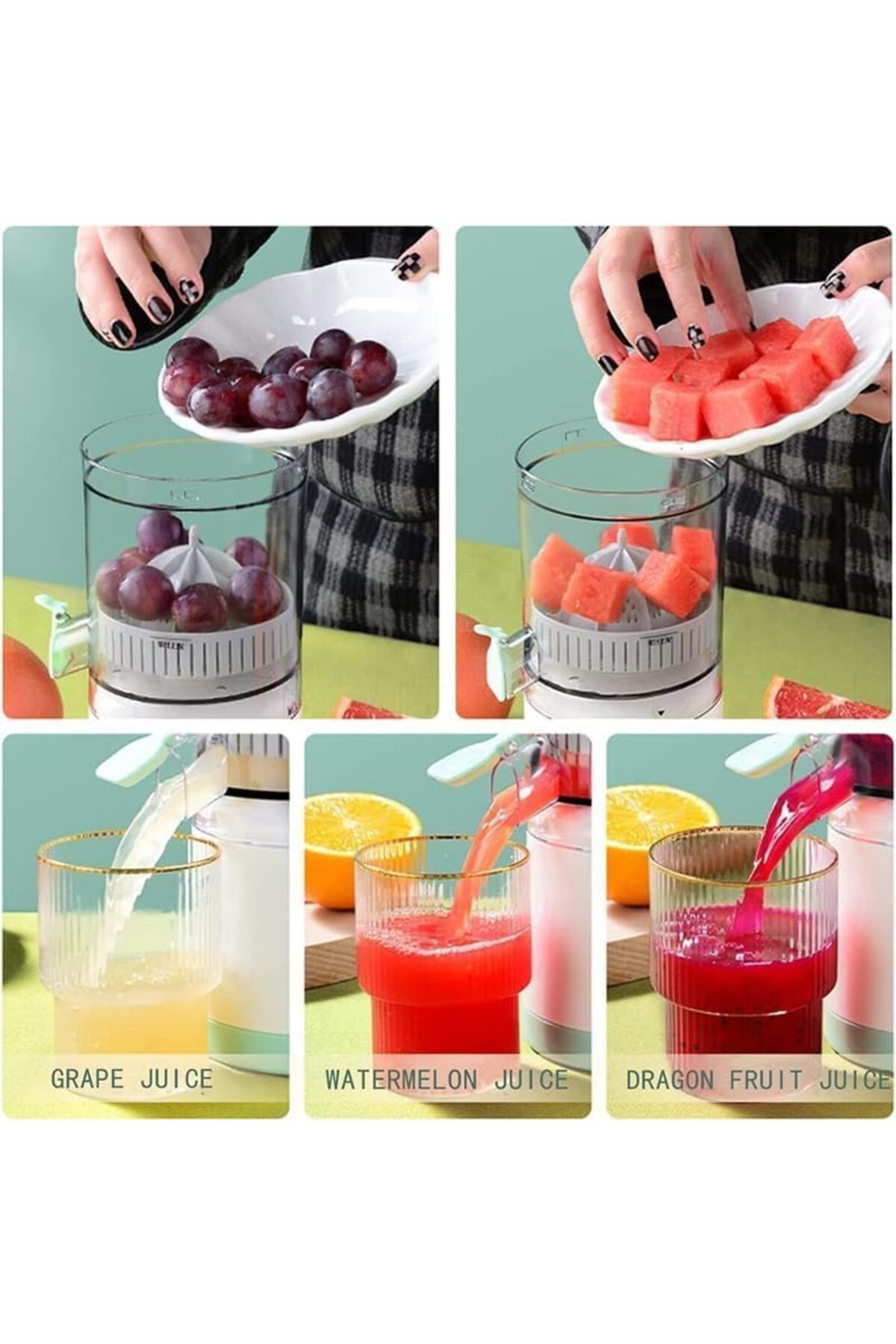 SUKILO-Electric Citrus Juicer – 200ml Portable Automatic Juice Extractor, Red 4