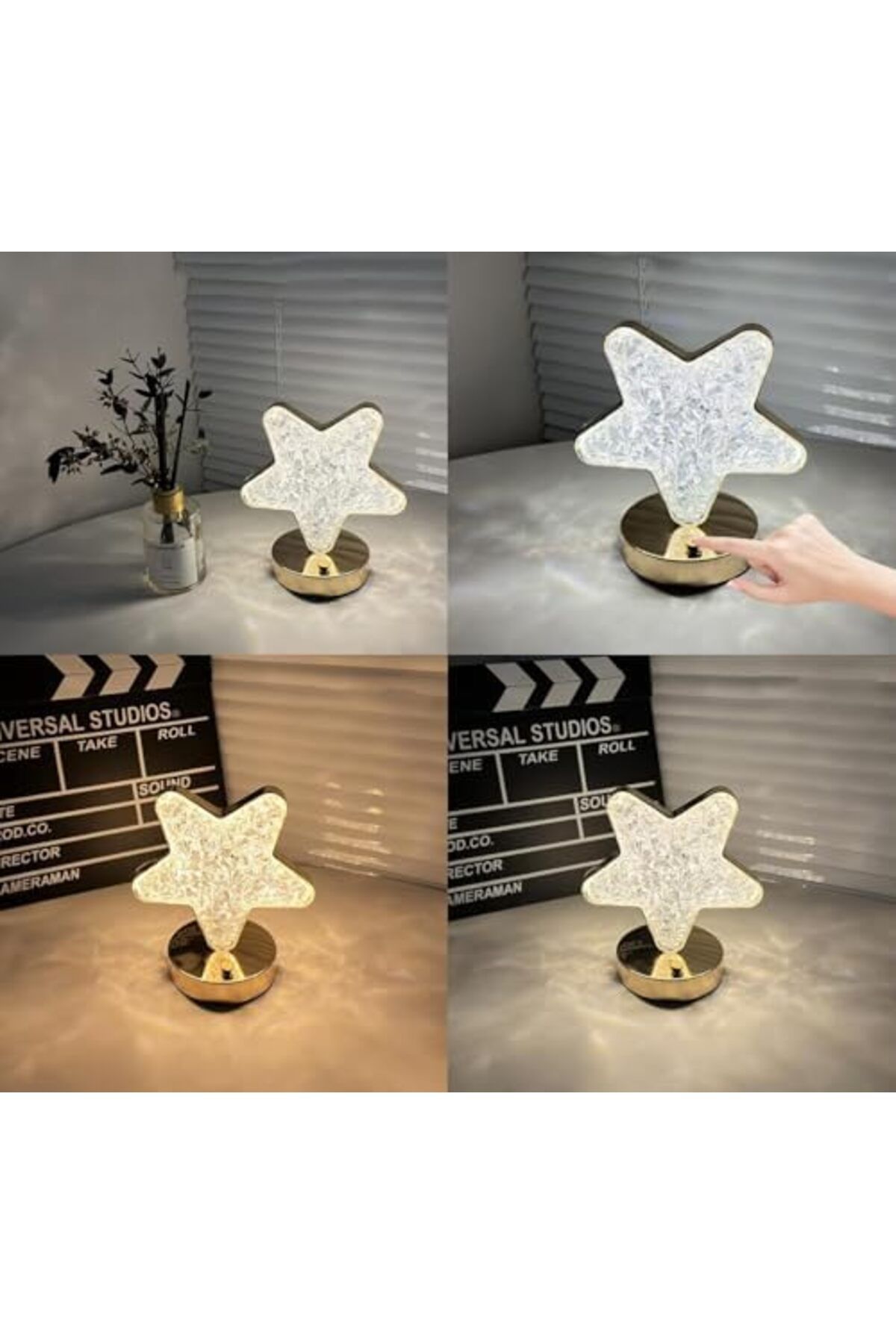 SUKILO-LED Crystal Table Lamp for Home Room | Acrylic Bedside Table Lamp with 3 Levels Brightness fo 6