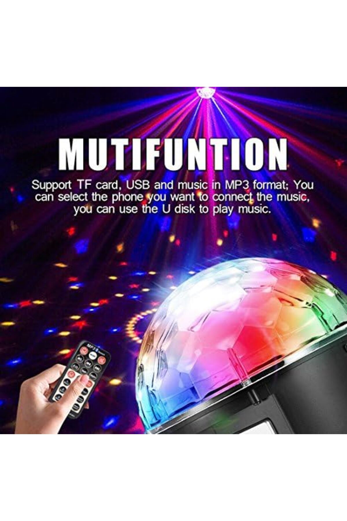 SUKILO-9 Color DJ LED Party Light with Bluetooth Speaker and Remote Control 4
