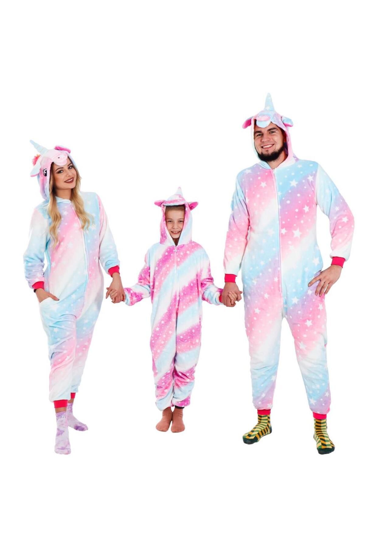 SERSIMO-Pijama tip salopeta pentru dama, model unicorn, marime M 7