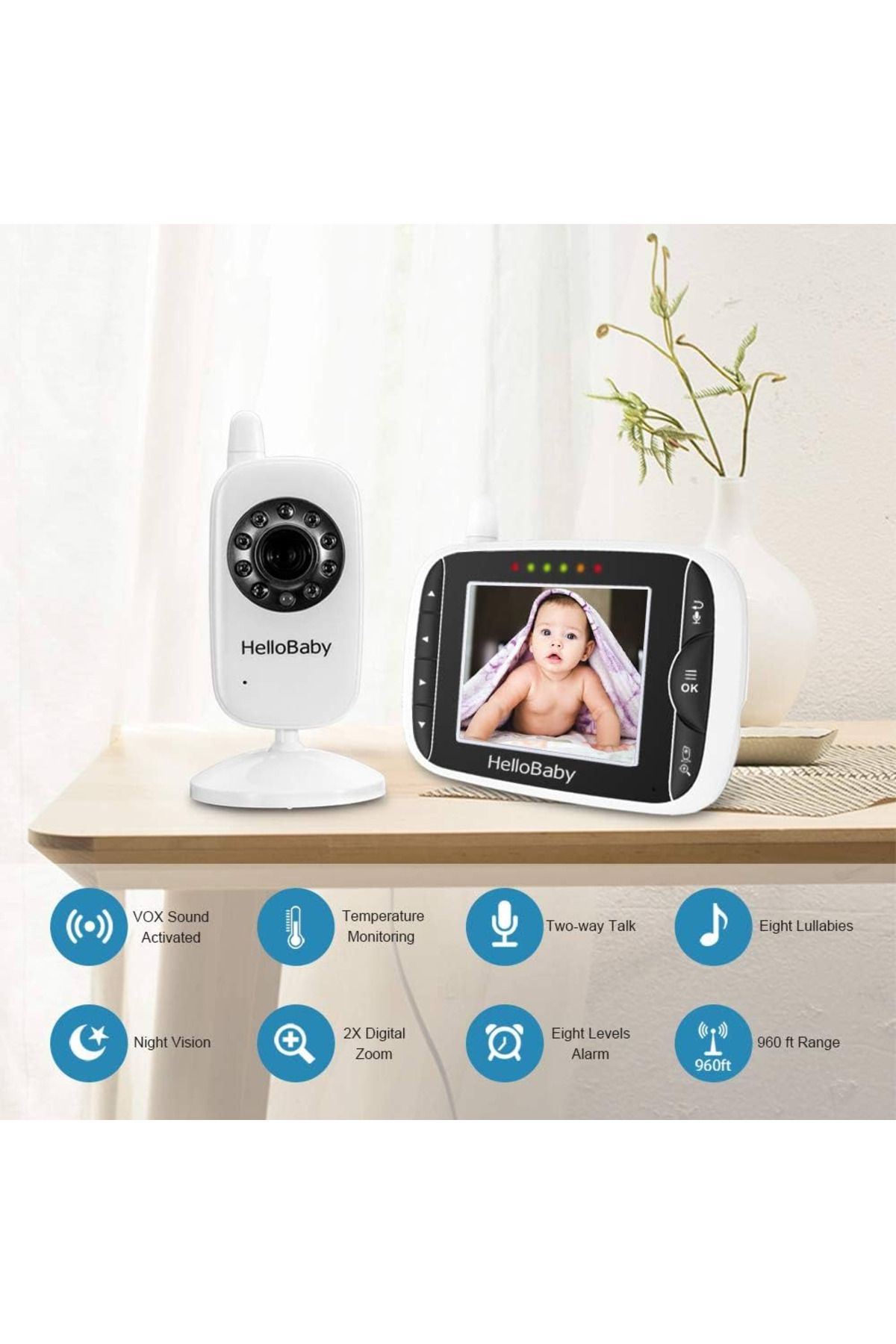 Hello Baby-HB32 Wireless Digital Video Camera with Night Vision and Temperature Sensor 2