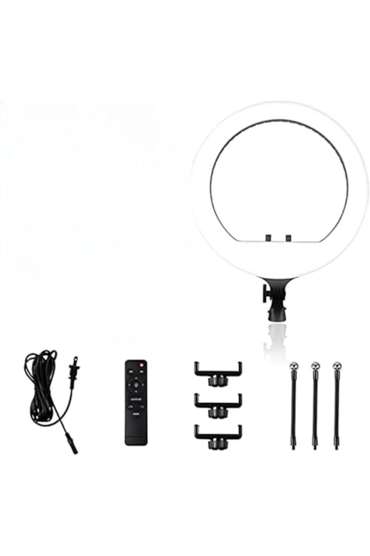 SUKILO-18" Soft Ring LED Light with Remote, 3 Phone Holders, 2700K-6500K Color Temp, USB Charging, S 1