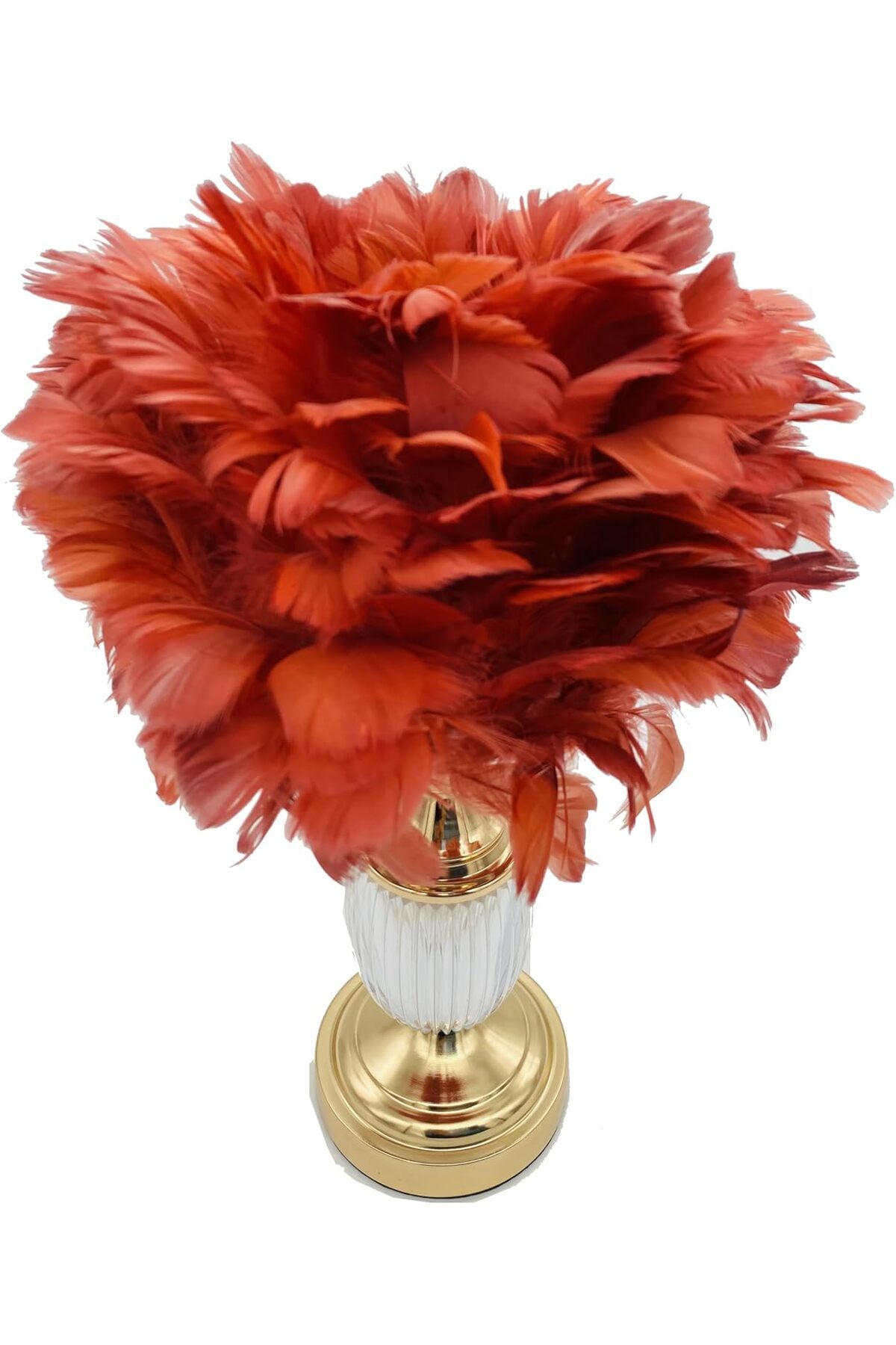 SUKILO-Modern Feather LED Bedside Lamp – Shade Dimmable Night Table Lamp 5