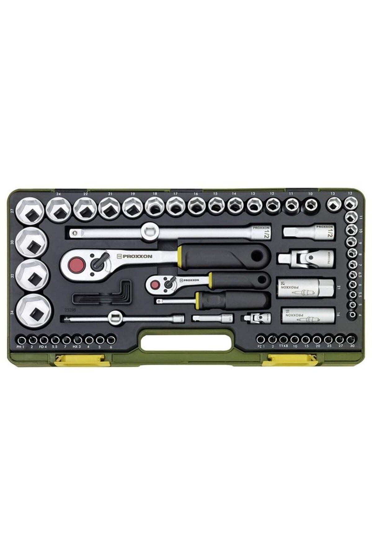 Proxxon-Complete socket set, 23286, 1/4" and 1/2", 65 pieces 2