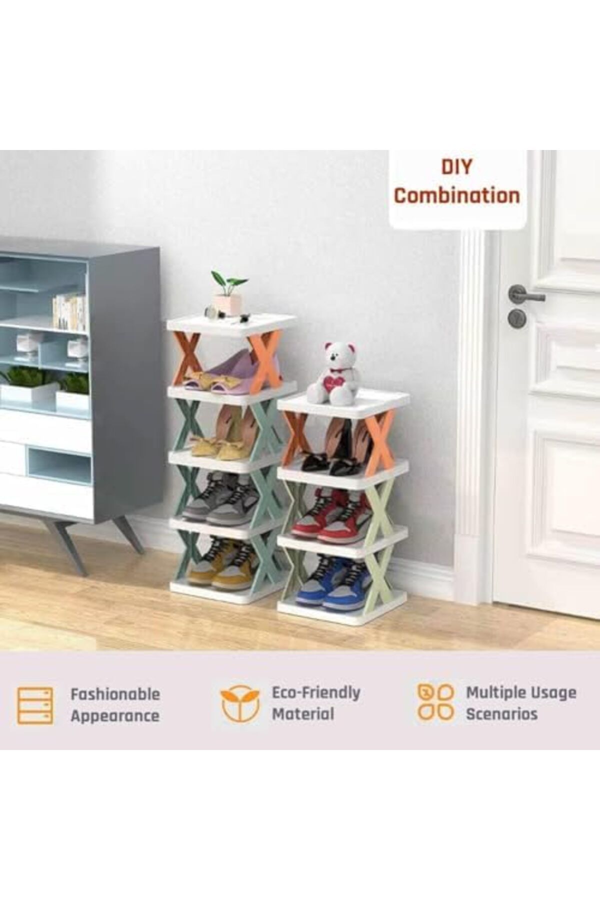 SUKILO-Portable 4-Layer Space Saving Shoe Rack Stand Organizer 4