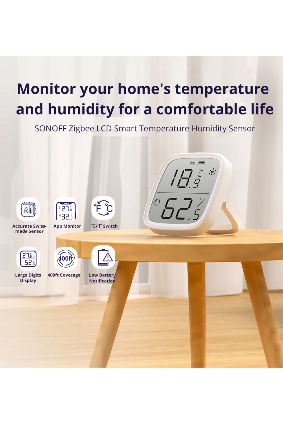 Sonoff-SNZB-02D Zigbee 3.0 temperature and humidity sensor with LCD display 2