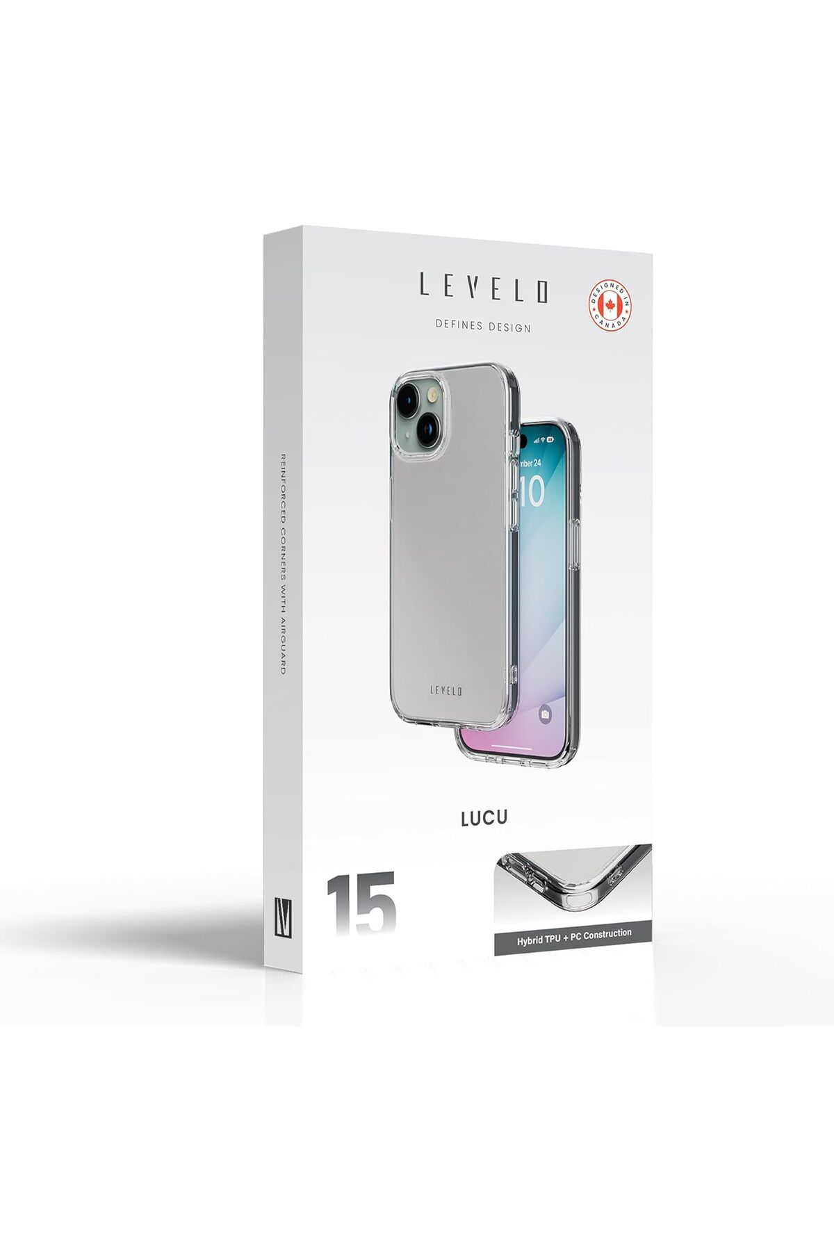 Levelo-جراب حماية LOCO لهاتف iPhone 15، شفاف غير لامع من Livelo 5