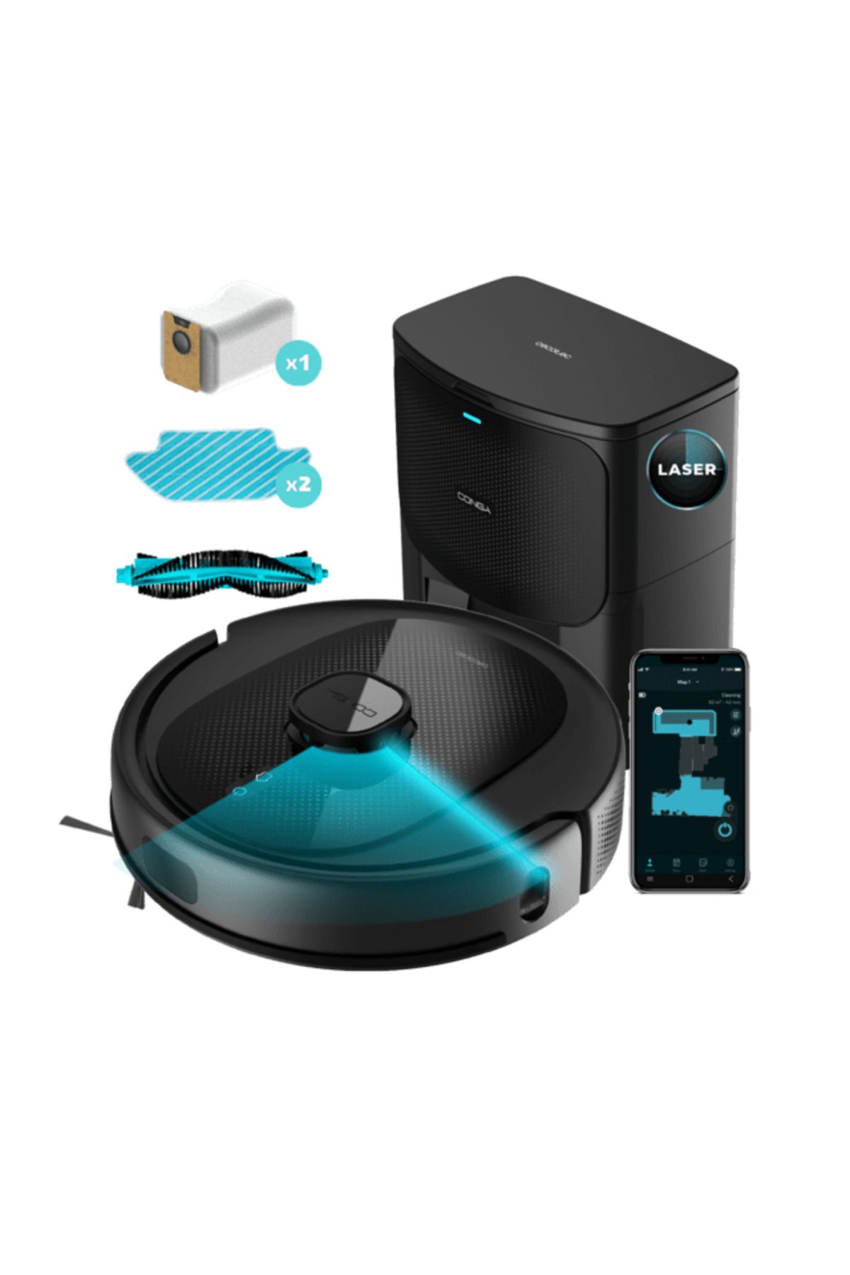 CECOTEC-Robot de aspirare Conga 8290 Immortal Ultra Power Home X-Treme, 7000 Pa, iTech Laser Ey 1