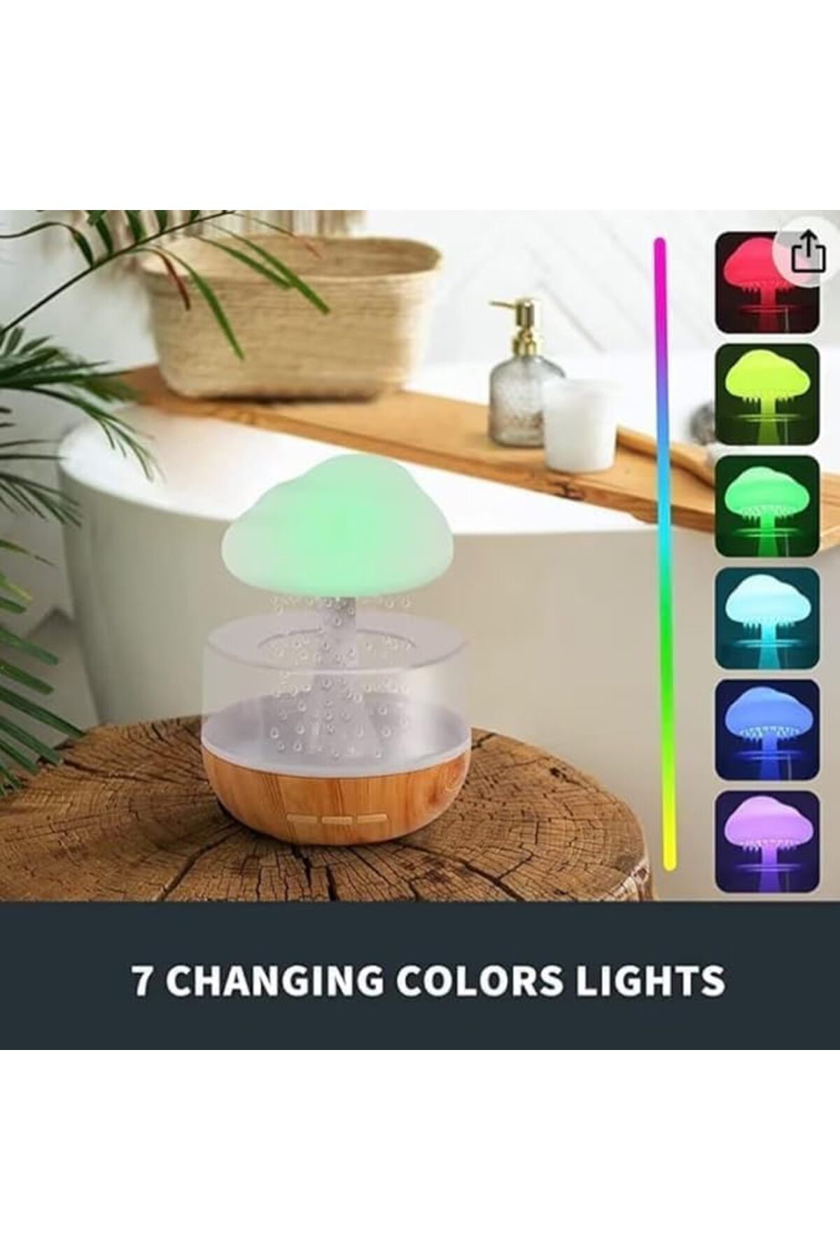 SUKILO-Rain Cloud Humidifier with Raindrop Sound and Night Light, Aromatherapy Diffuser, Mushroom Wa 6