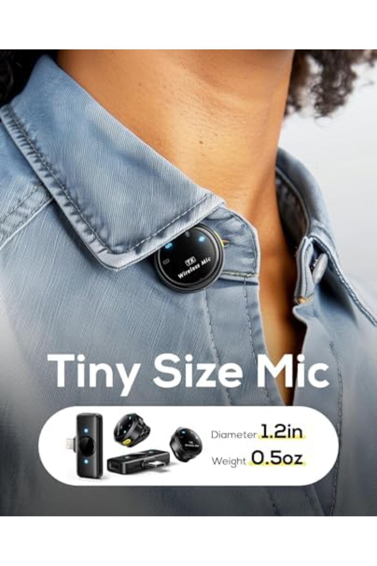 SUKILO-Wireless Lavalier Microphone for iPhone/Android, Dual Lapel Mics with USB-C/Lightning Receive 4