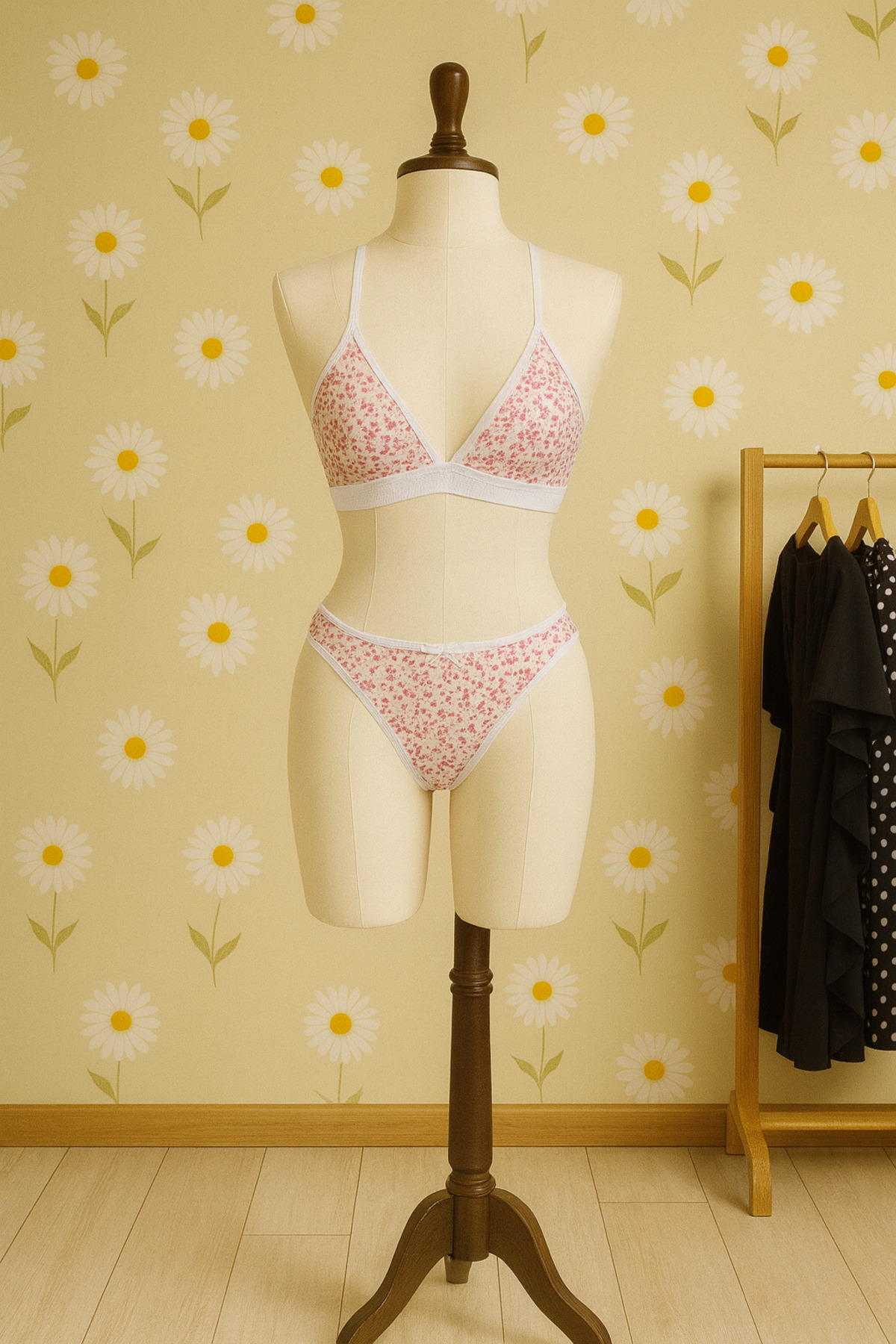 Oprah Kadın Desenli Tül Esnek Gecelik İç Çamaşır Takımı