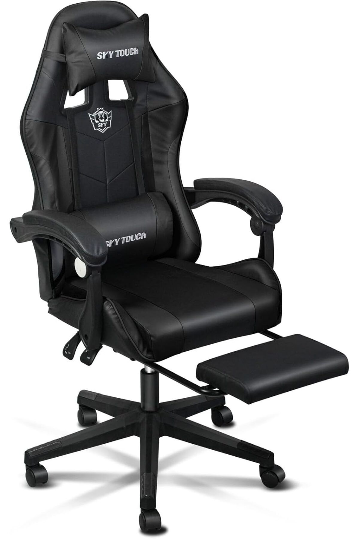SKY TOUCH-SKY-TOUCH Computer Gaming Chair, Adjustable Height Desk Chair with Rest Foot Rest, Ergonomic Leather 1
