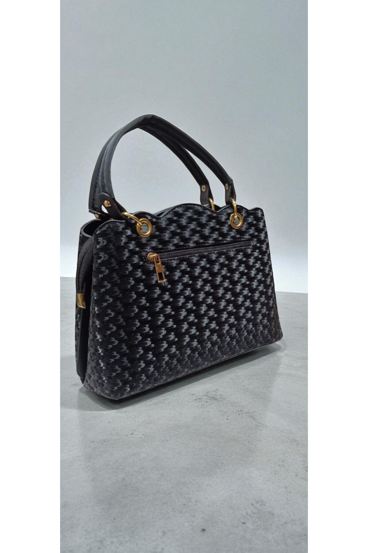 ZİVORA-Daily Arm and Shoulder Bag with Two Compartments, Soft Textured Wave Pattern 3