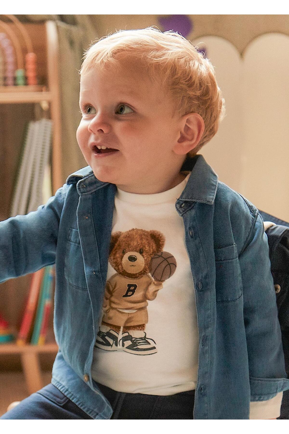 Mayoral Erkek Bebek Ayıcıklı Sweatshirt Krem fotoğrafı 4 (önizleme)