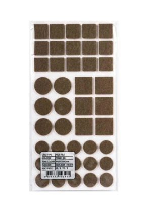 HAMADEX Yapışkanlı Keçe – 20x20 & 25x25 Keçe Kahverengi 42 Adet Mobilya, Zemi...